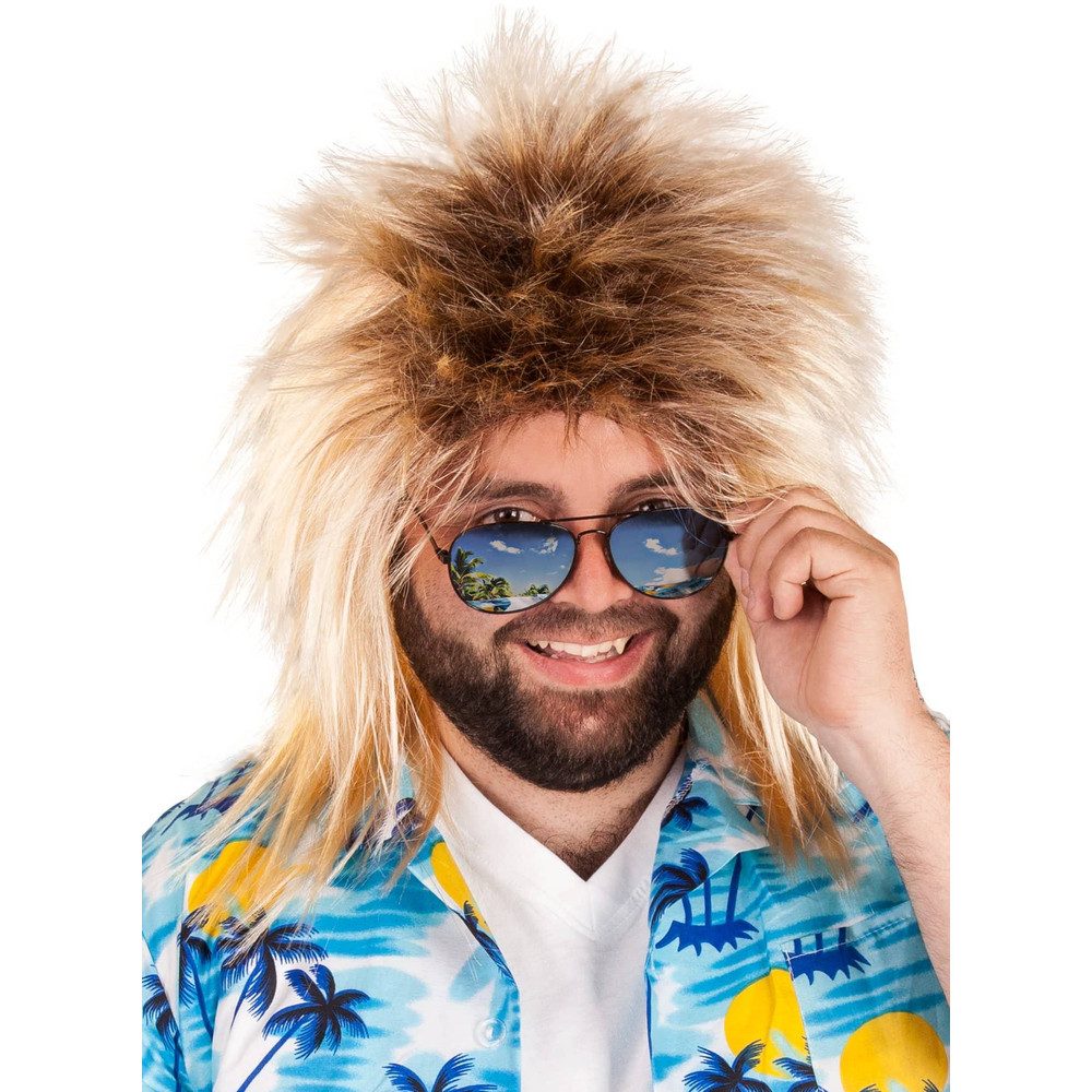 Kostüm Perücke für Erwachsene - Vokuhila - blond