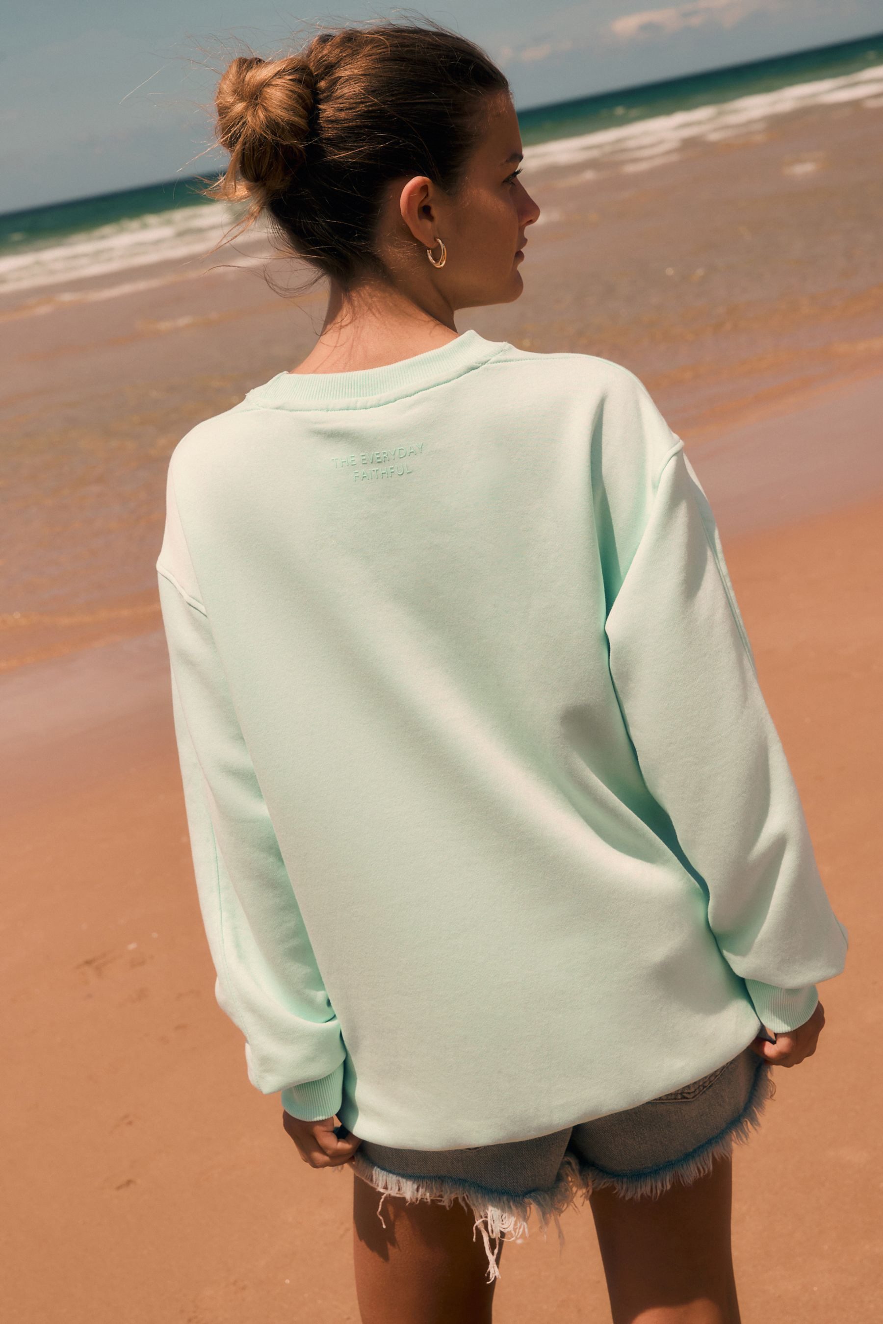 Next Longsweatshirt Angerautes Relaxed Fit Oversized-Sweatshirt (1-tlg) günstig online kaufen