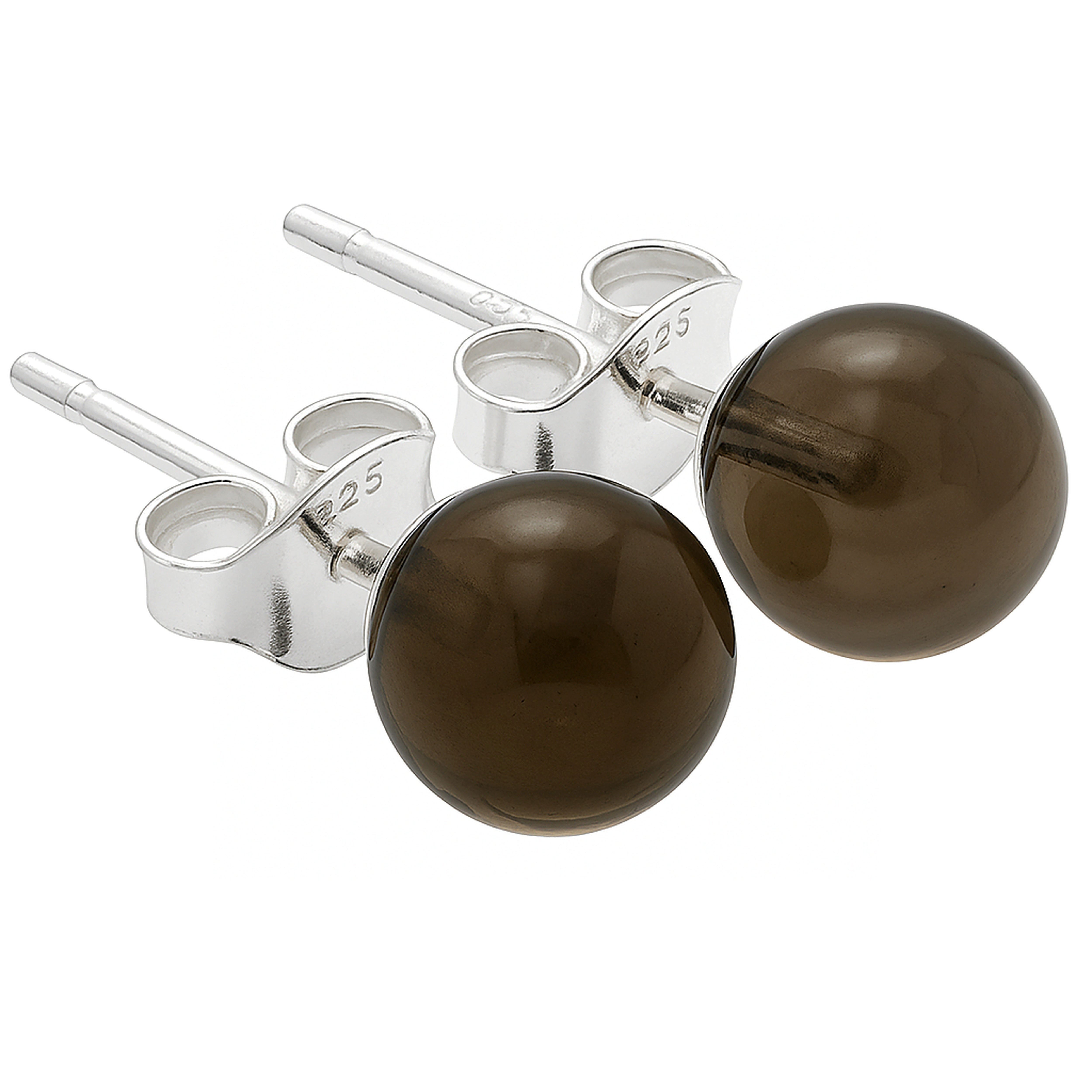 Lebensquelle Plus Einhänger für Ohrschmuck Rauchquarz Ohrstecker 6 mm, 925er Silber