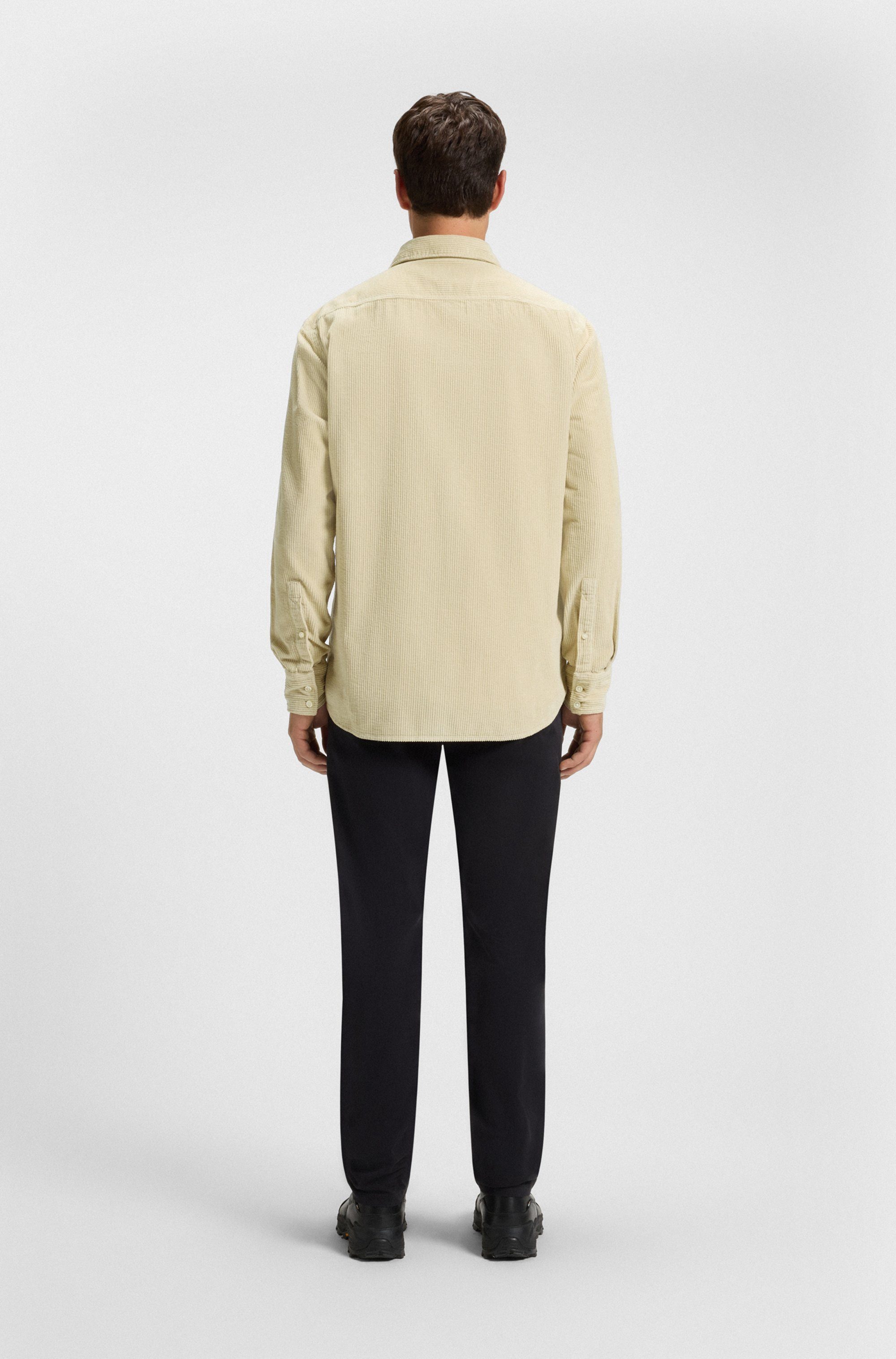 BOSS ORANGE Langarmhemd Relegant aus Cord, reuglar fit, Kentkragen