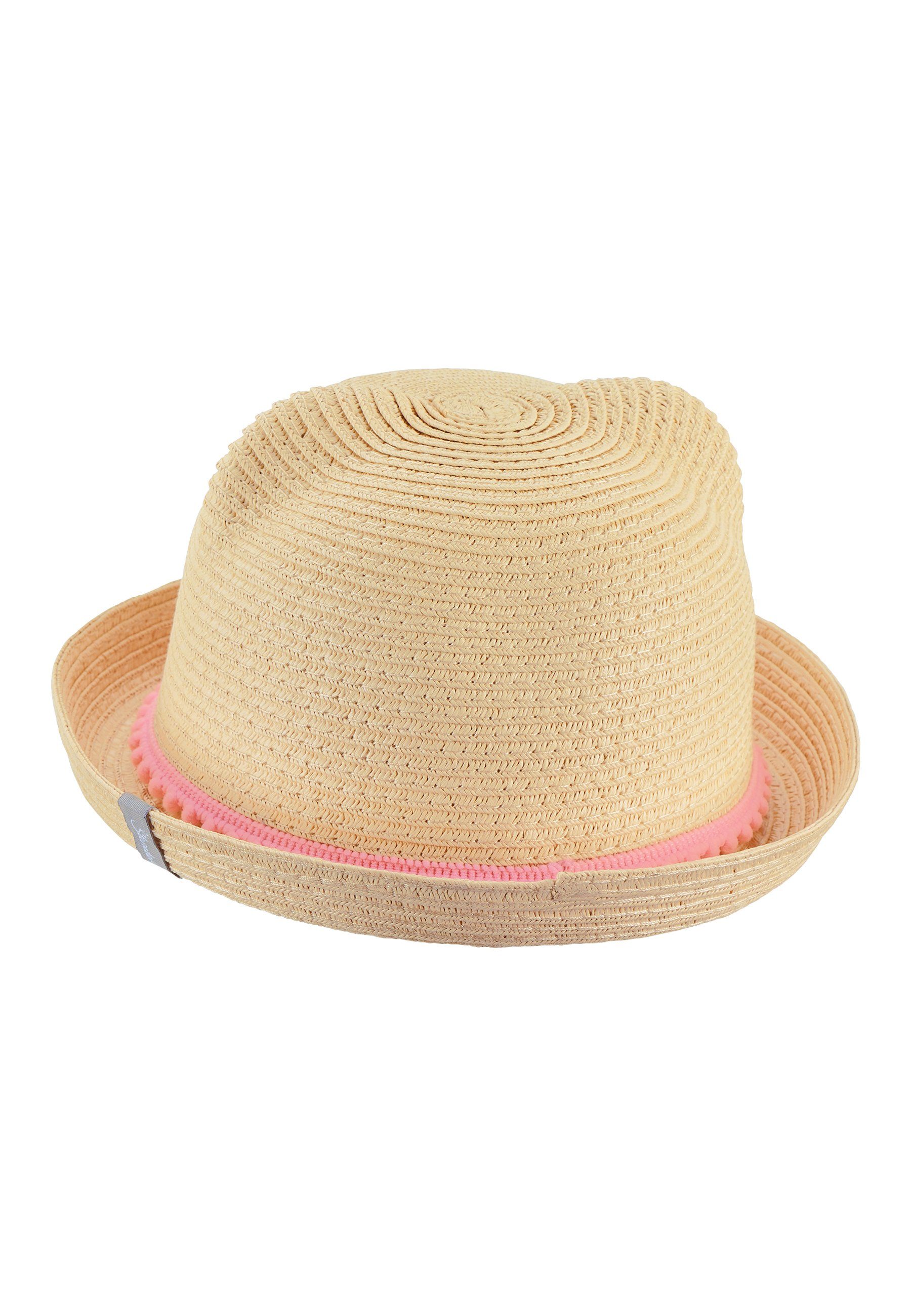 Sterntaler® Sonnenhut UV-Schutz 50+ Strohhut (1-St., Sommerhut Baby bedruckt, Baby Hut mit angedeuteten Öhrchen) Sonnenhut Kinder mit buntem Baumwollband, Babyhut