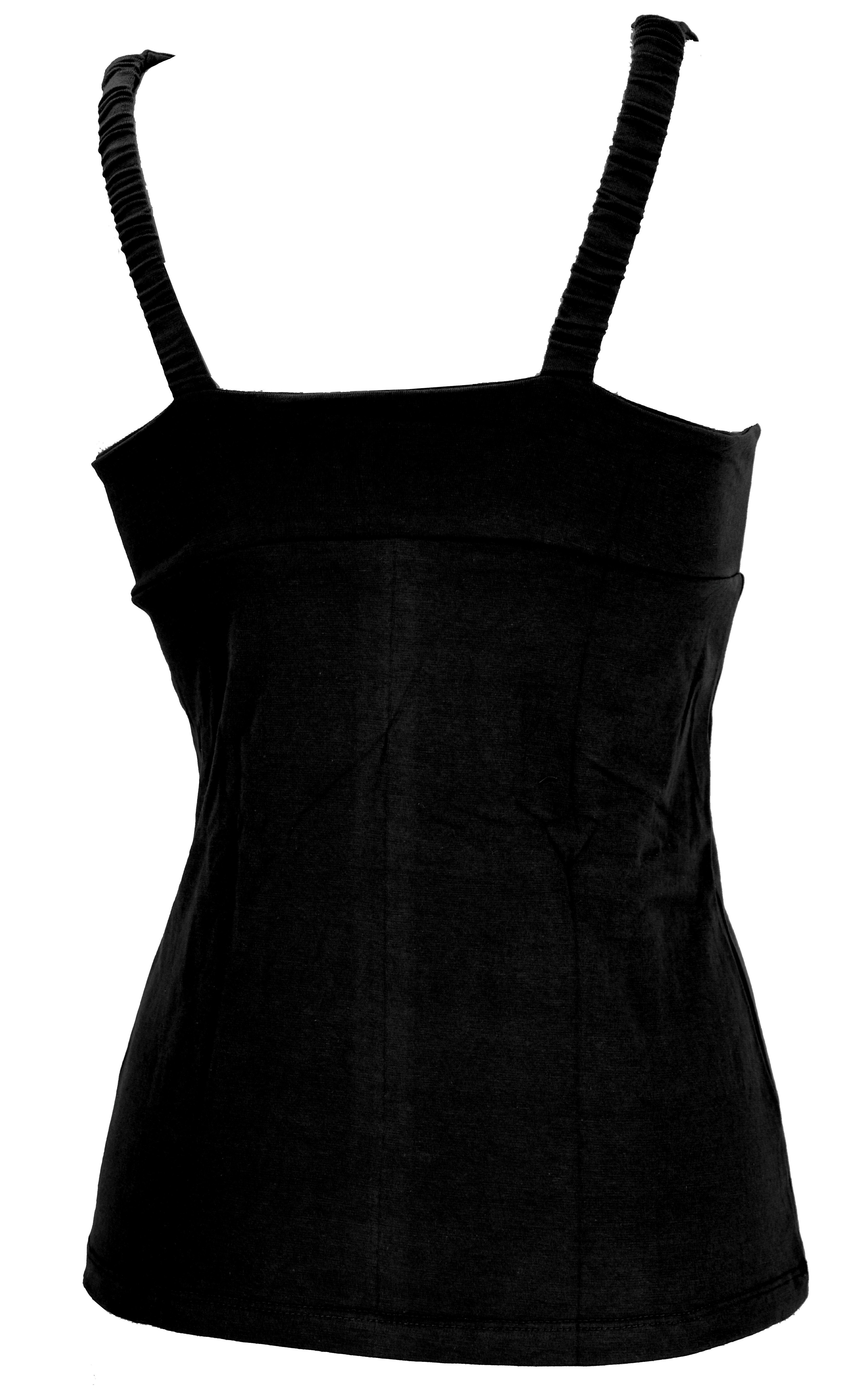 Guru-Shop T-Shirt Boho Trägertop, Festivaltop, Goa Top - schwarz Festival, günstig online kaufen