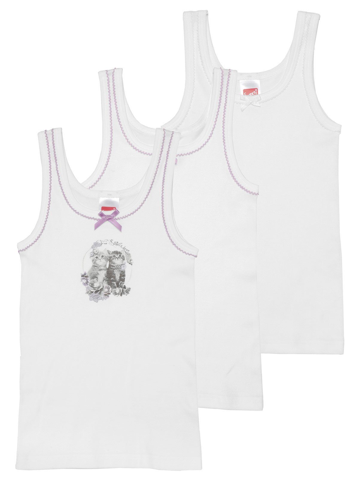 Sweety for Kids Unterhemd Mädchen Unterhemd 3er Pack Feinripp (Packung, 3-St) hohe Markenqualität weiss