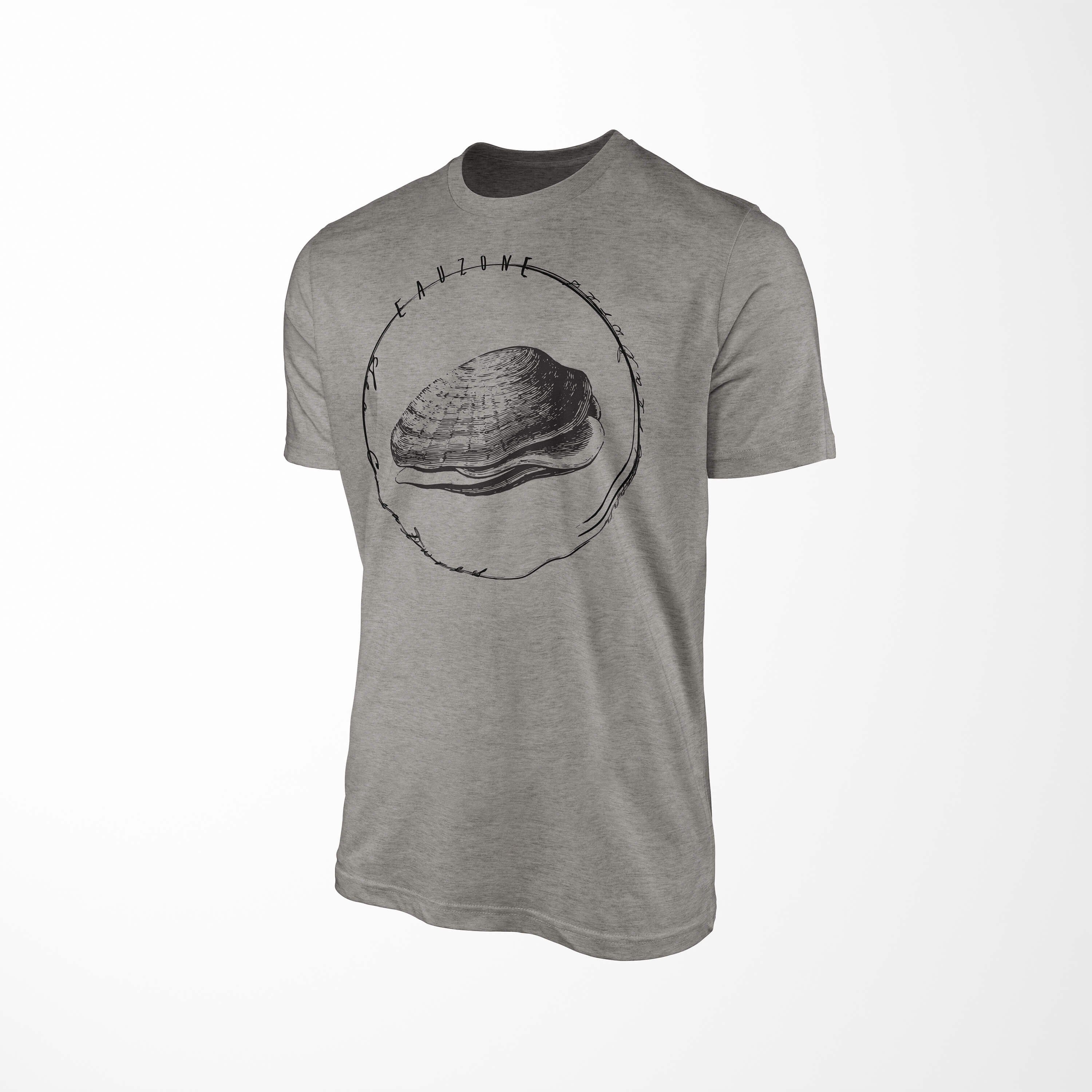 Fische Struktur / feine Ash Sea und - Serie: Sea Creatures, sportlicher Sinus T-Shirt Art T-Shirt 065 Schnitt Tiefsee
