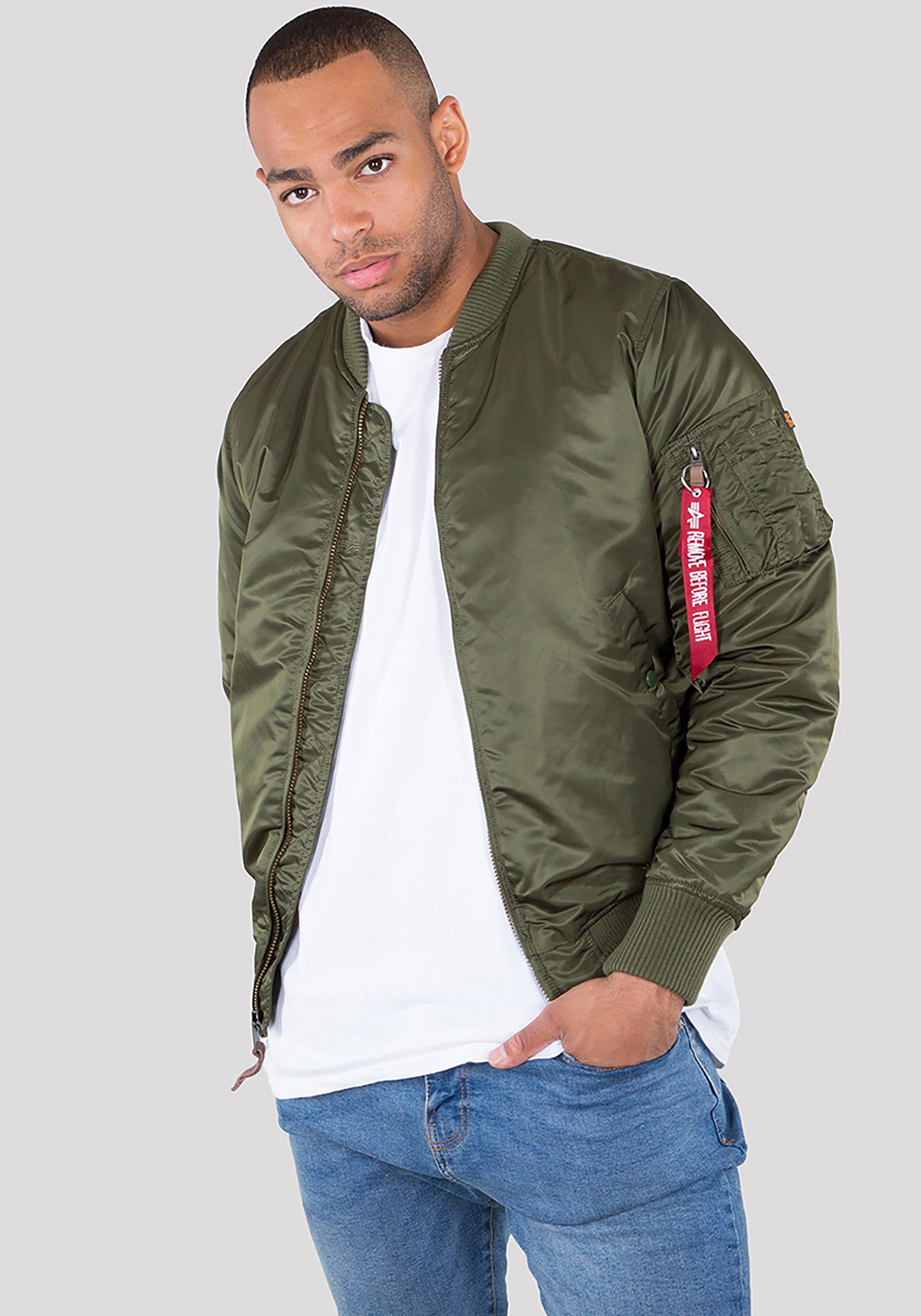 Alpha Industries Bomberjacke MA-1 VF59 LONG gefüttert dark green