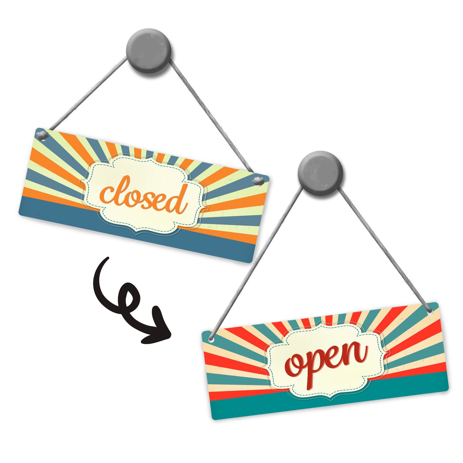 speecheese Metallschild open oder closed Wendeschild mit Kordel Schild Türschild Türhänger
