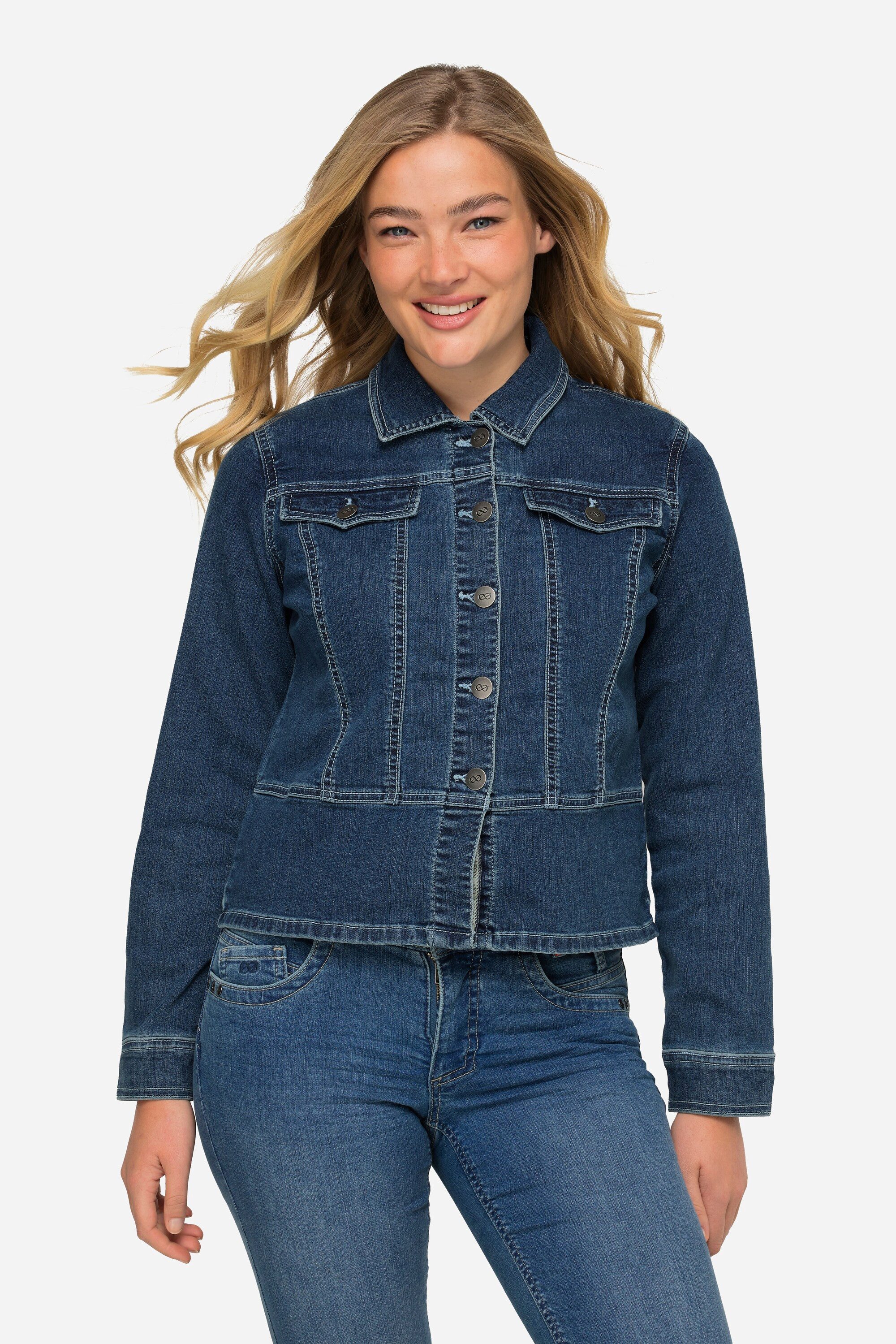 Laurasøn Sommerjacke Jeansjacke Hemdkragen Metallknöpfe Langarm günstig online kaufen