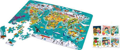 Hape Puzzle 2-in-1 Weltreise, Puzzle und Spiel, Puzzleteile