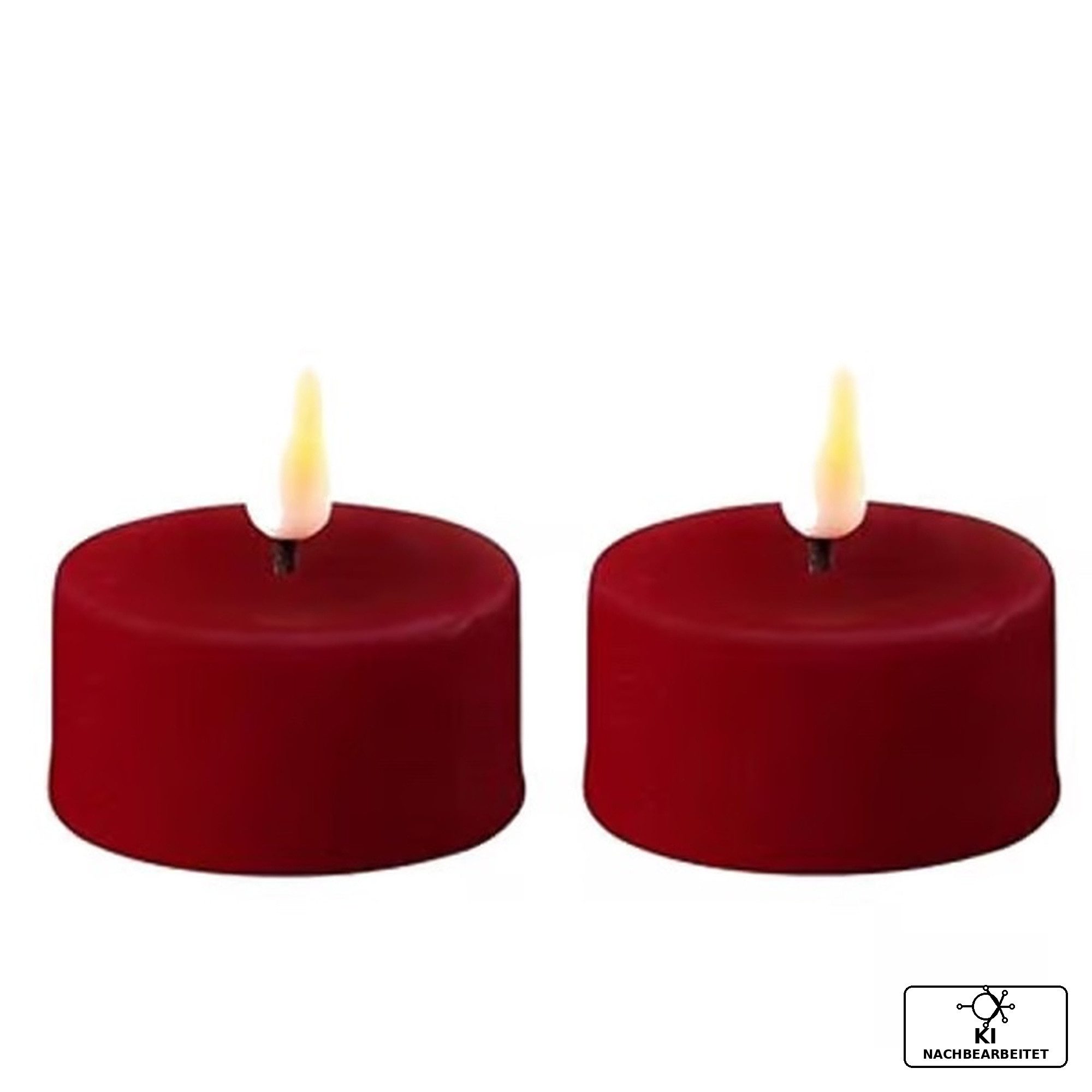 Deluxe Homeart LED-Kerze Bordeaux Rote LED Teelichter 2 Set von Deluxe Homeart - LED Kerzen aus