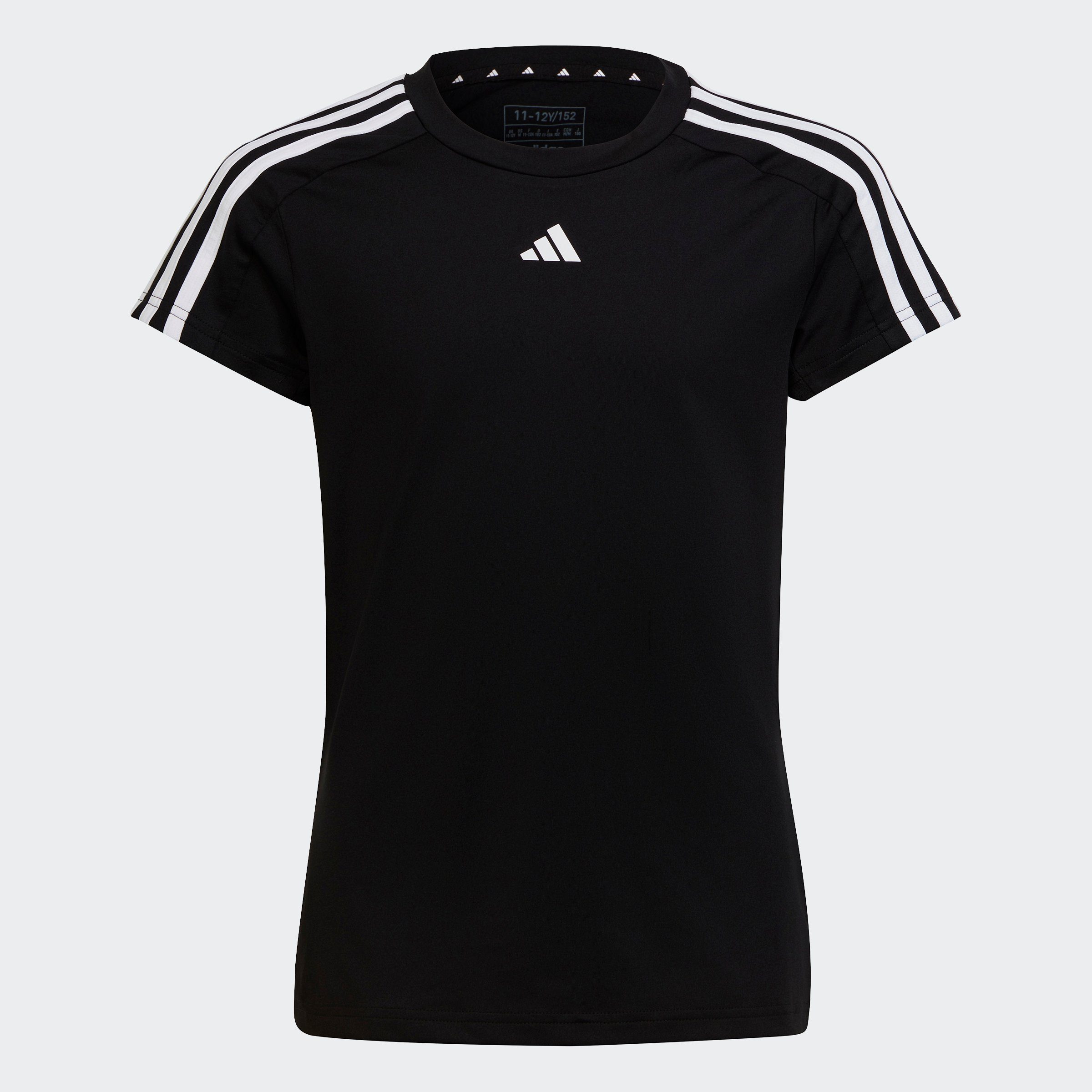 TRAIN 3-STREIFEN White ESSENTIALS Black TRAINING T-Shirt adidas SLIM-FIT Sportswear AEROREADY /