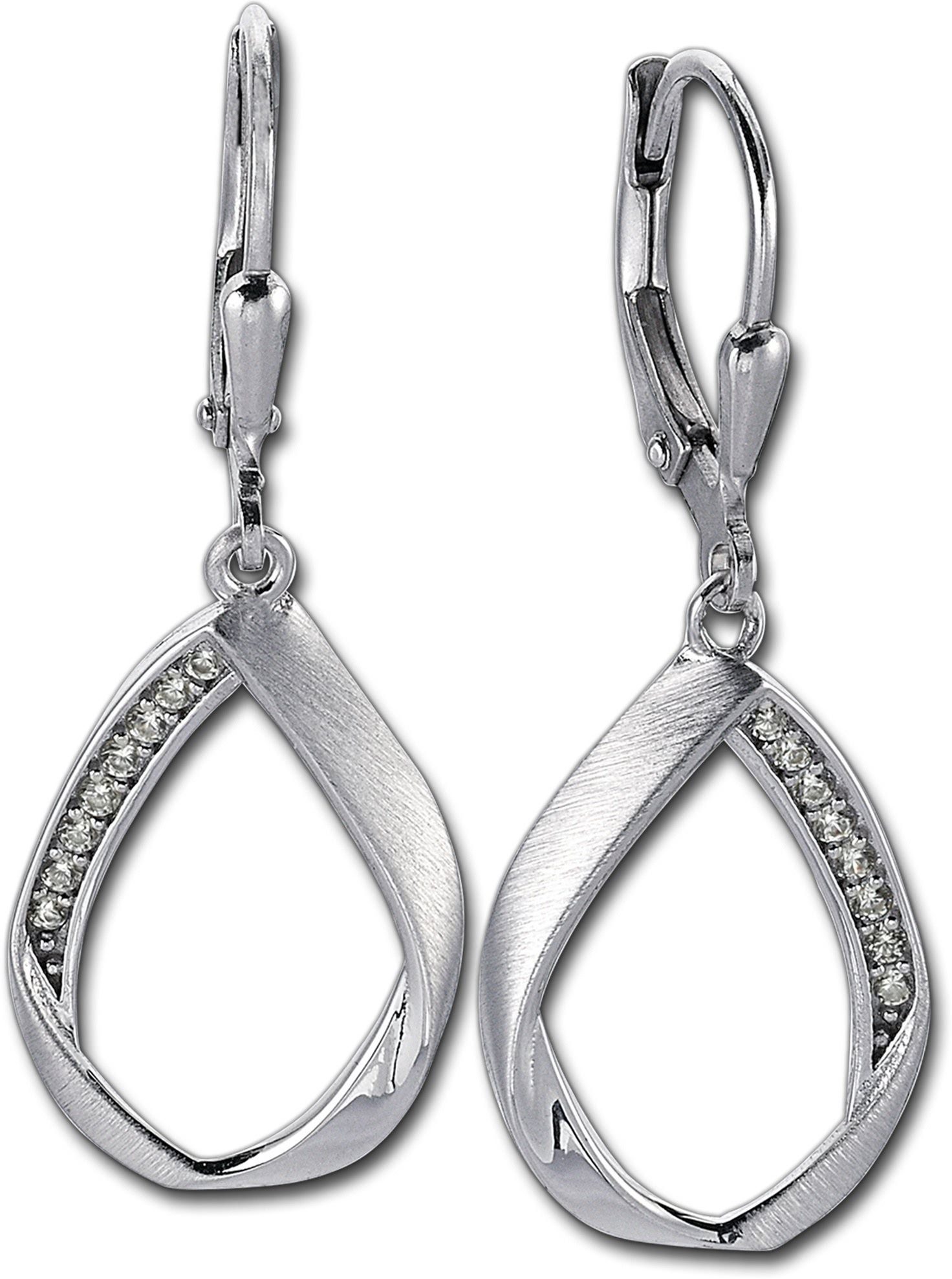 Balia Paar Ohrhänger Balia Damen Ohrringe matt und poliert (Ohrhänger), Damen Ohrhänger Swing aus 925 Sterling Silber, Länge ca. 3,6cm