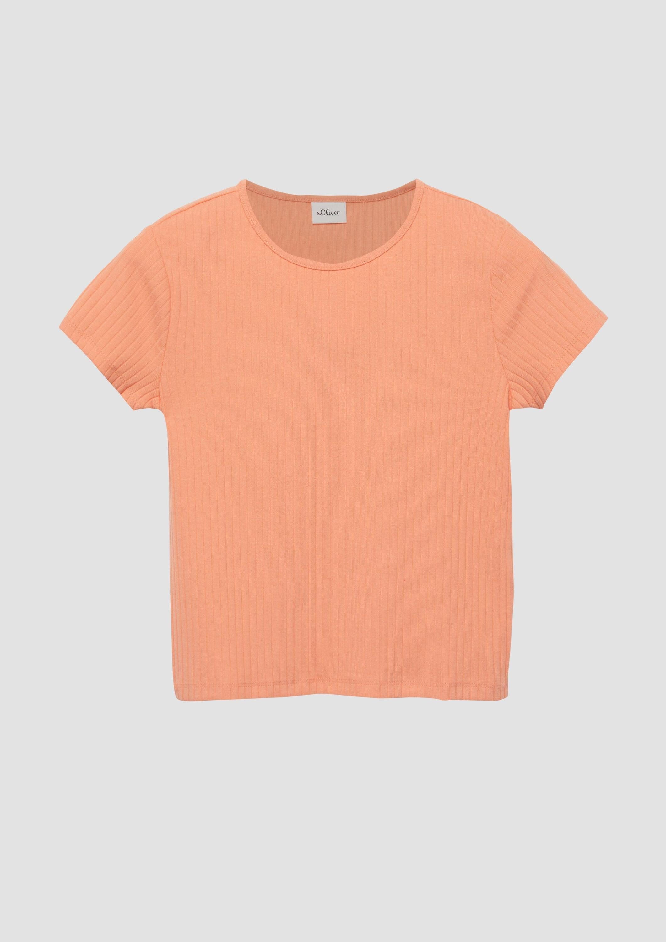 s.Oliver Kurzarmshirt T-Shirt T-Shirt mit Rippstruktur