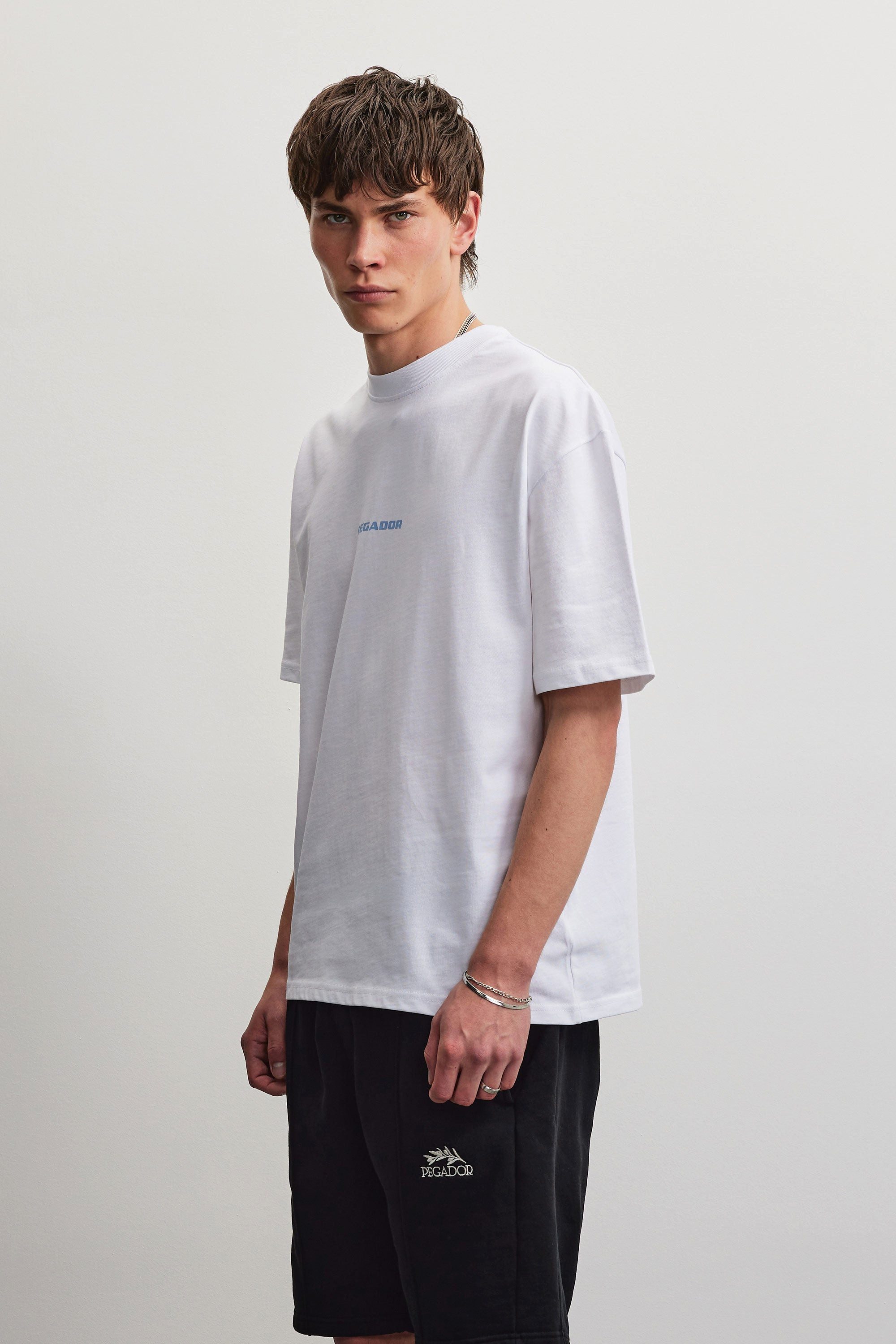 PEGADOR Rundhalsshirt COLNE LOGO OVERSIZED TEE Baumwolle, oversize