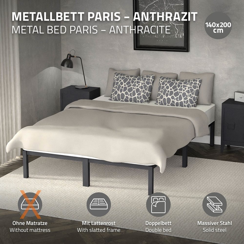 ML-DESIGN Metallbett Bettgestell Bettrahmen Stahlrahmen mit günstig online kaufen