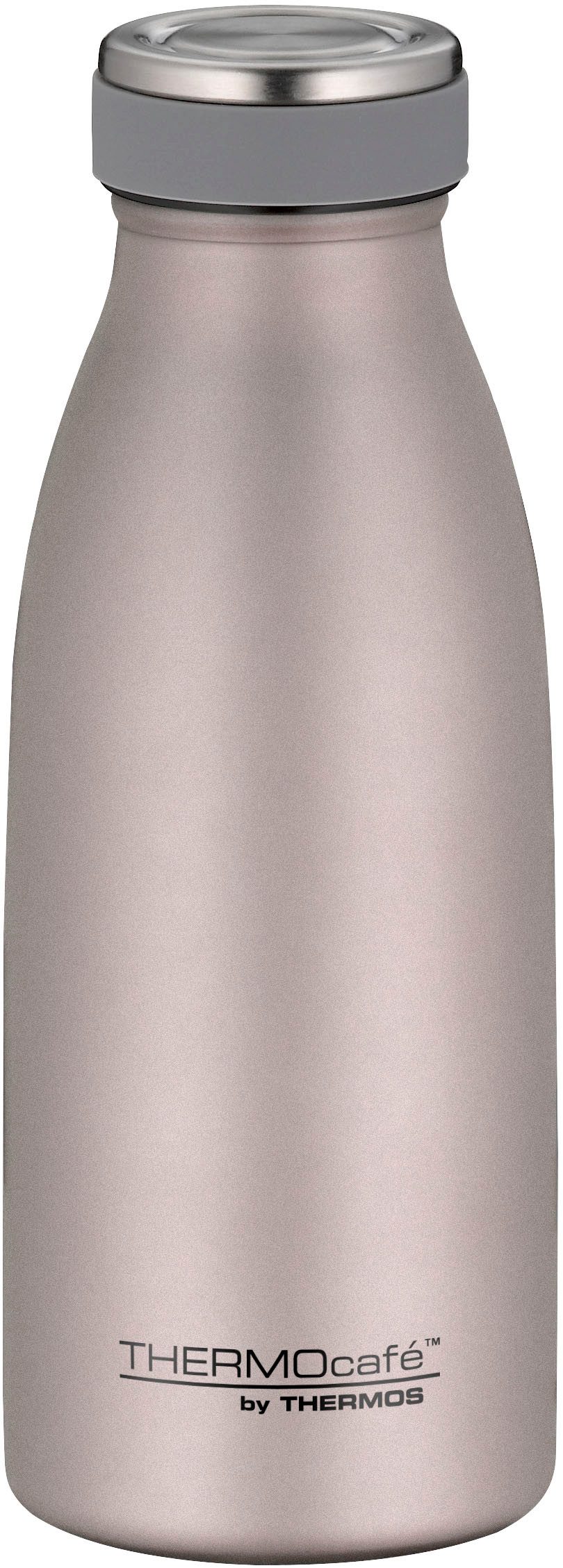 THERMOcafé Isolierflasche TC BOTTLE, aus doppelwandigem Edelstahl, spülmaschinenfest, gummierter Drehverschluss, absolut dicht bei Kohlensäure