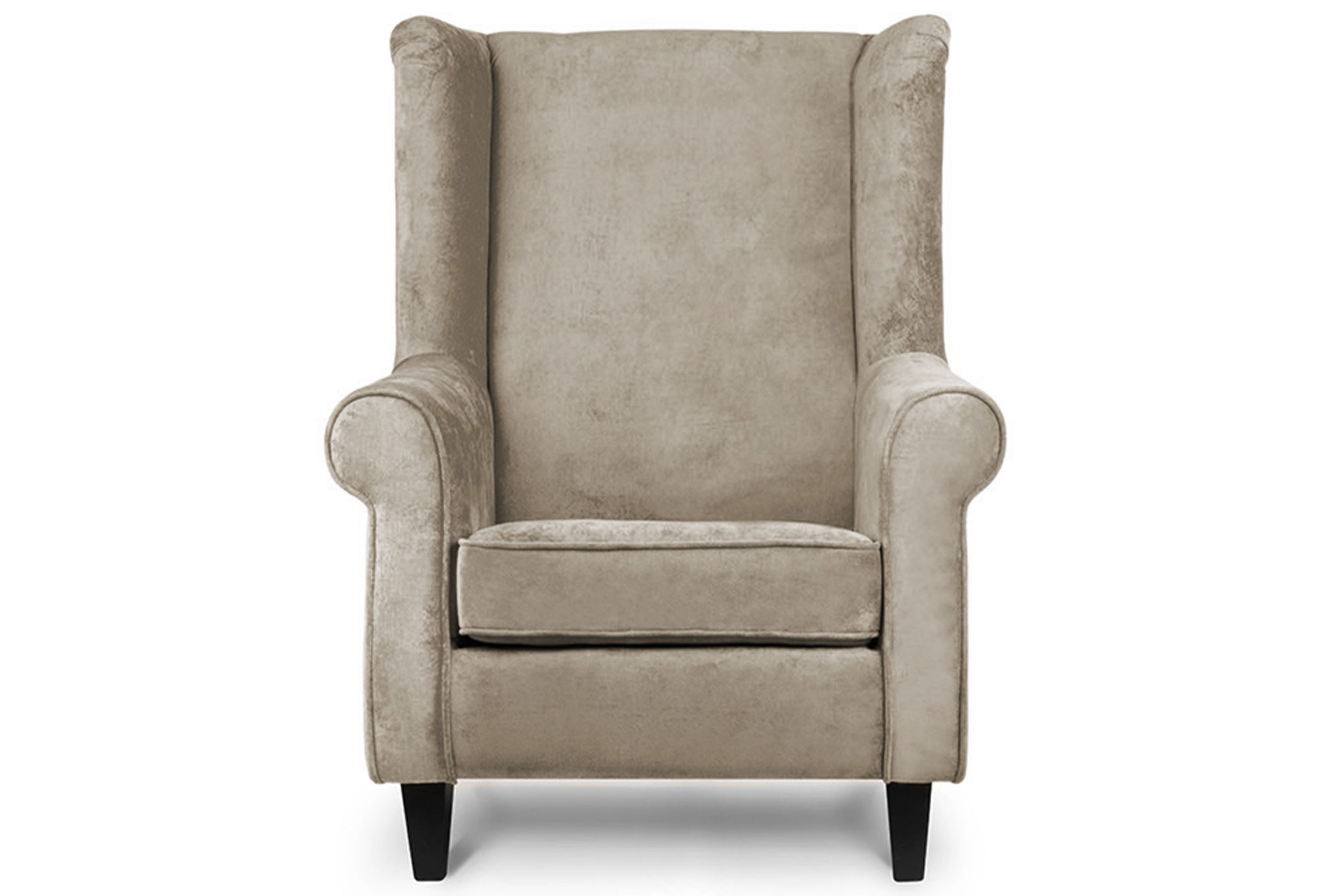KONSIMO® Ohrensessel MILES Einzelsessel mit Sitzhocker, mit Armlehnen,pflegeleichter Stoff,Massivholzbeine