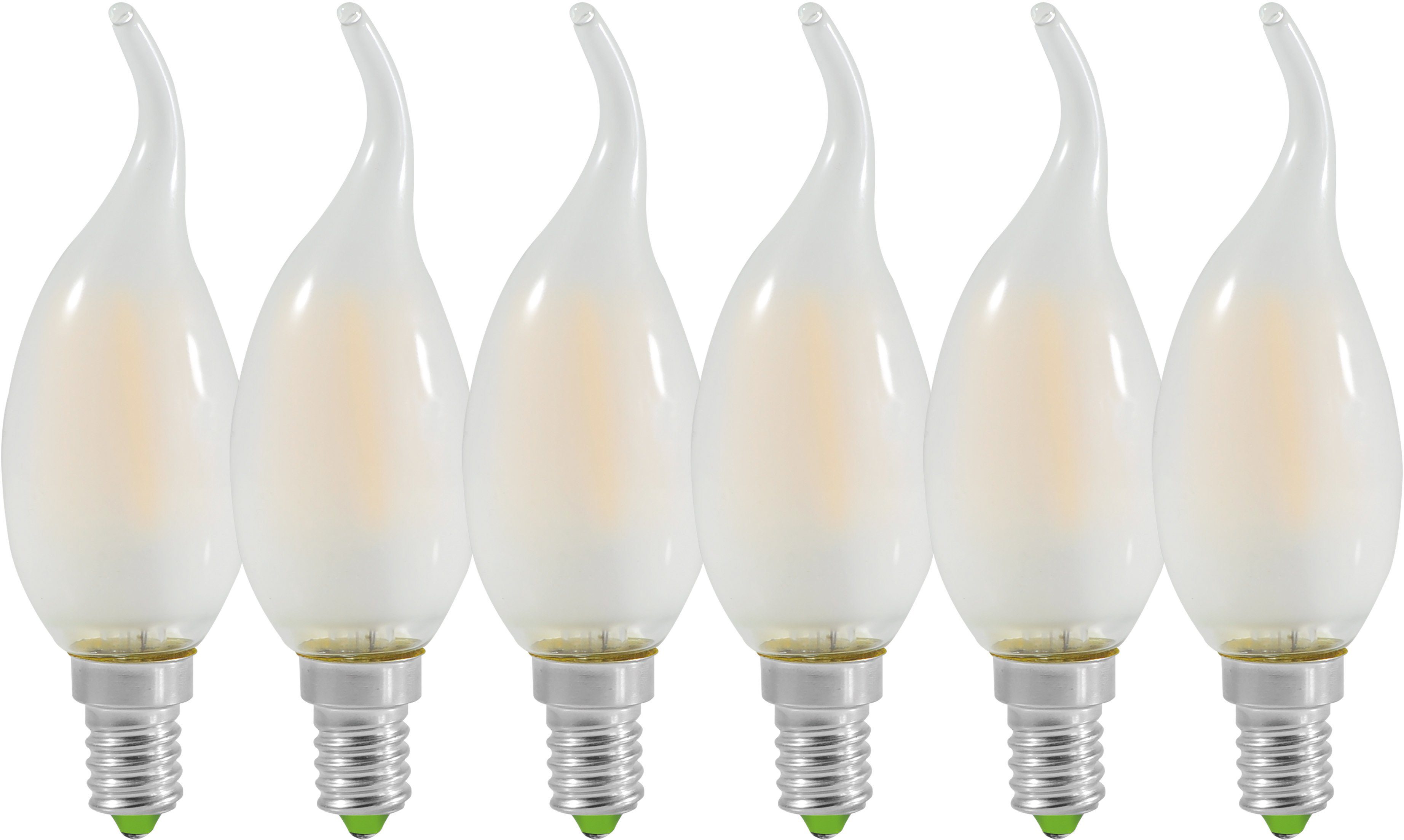 näve LED-Leuchtmittel Windstoß, E14, 6 St., Warmweiß, LED Leuchtmittel >>Windstoß<< 6er Set E14, warmweiß, nicht dimmbar