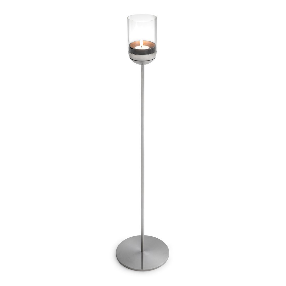höfats Windlicht GRAVITY CANDLE Fuß (Zubehör für GRAVITY CANDLE, verwandelt GRAVITY CANDLE in stehenden Windlichthalter), Edelstahl massiv, gebürstet