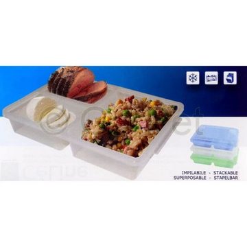 GarPet Lunchbox 4x Lunchbox mit Fächern Unterteilt Mikrowellen Menüteller Deckel