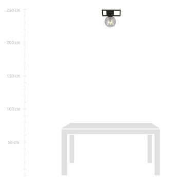 Licht-Erlebnisse Deckenleuchte EINAR, ohne Leuchtmittel, Rauchglas Metall Schwarz Graphit E14 Kugelschirm Modern