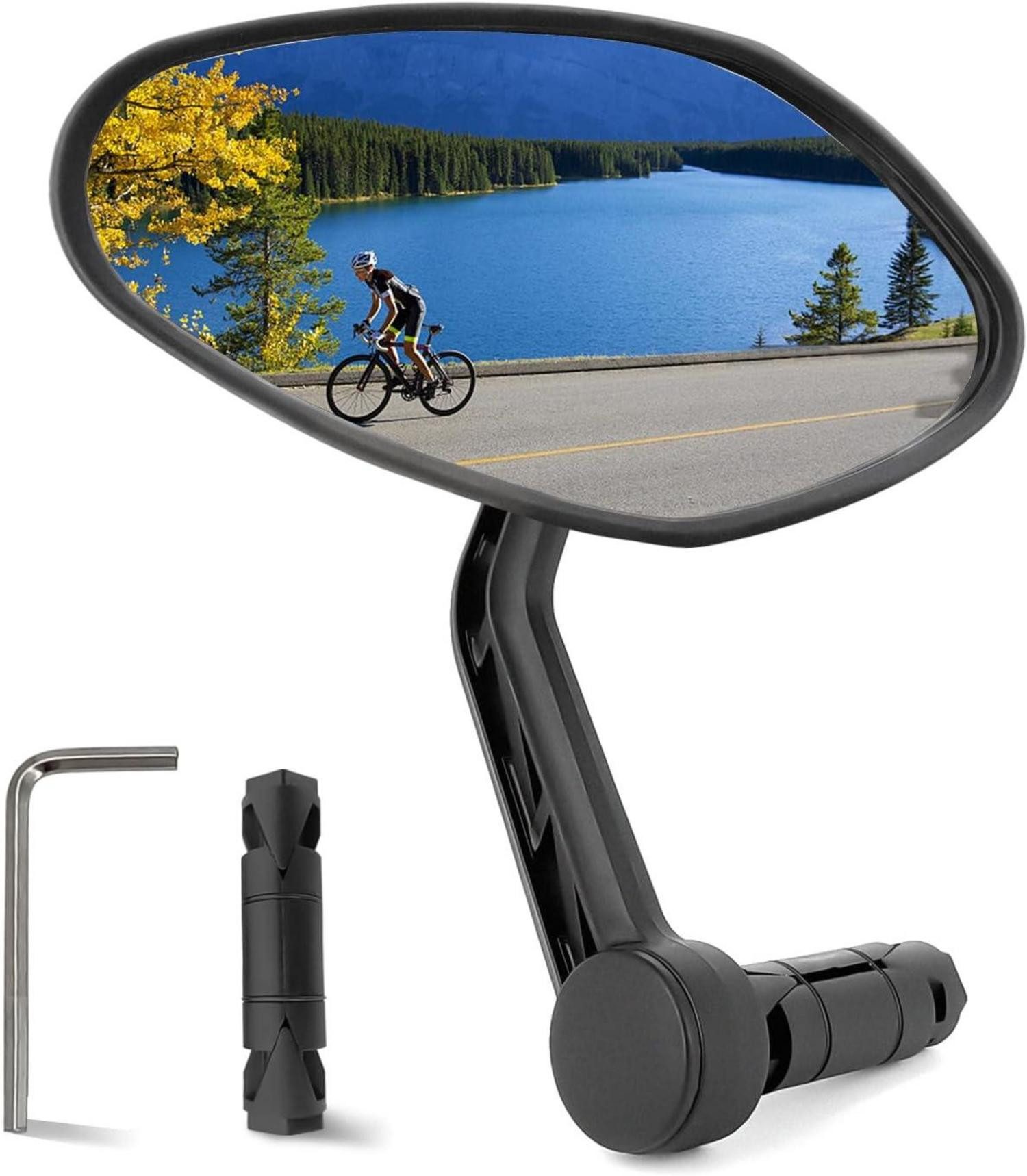 Fahrradständer Fahrradspiegel für Lenker HD Auto-Grad Glas oval Rückspiegel