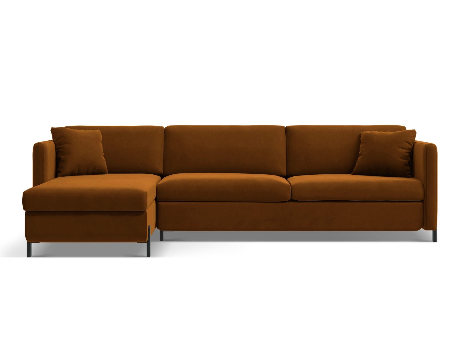 Micadoni Samtstoff Ecksofa mit Bettfunktion Links Gloria, mit Schlaffunktion 4-Sitzer