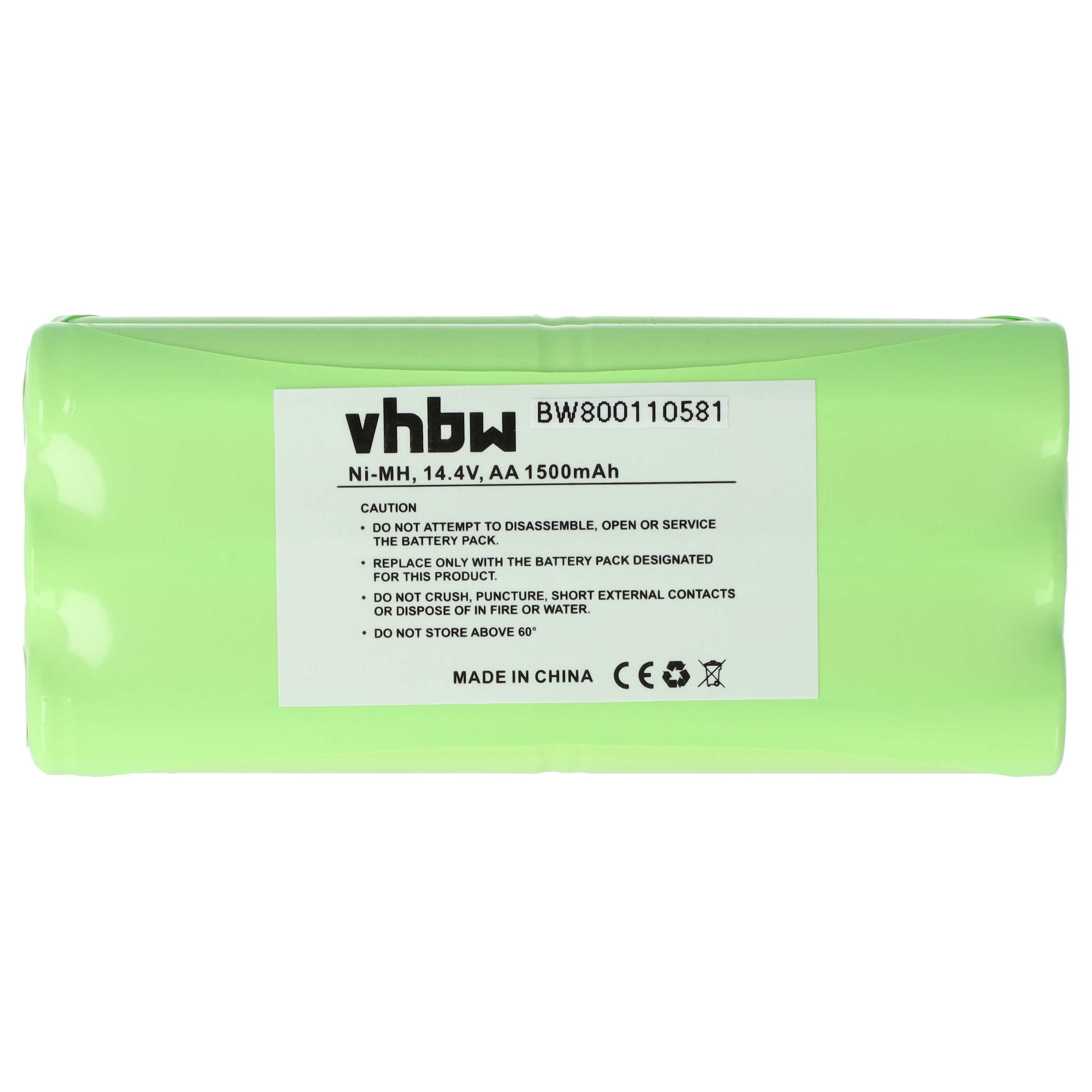 vhbw Akku passend für Sichler PCR-1550M Staubsauger (1500 mAh, 14,4 V, Staubsauger-Akku Akku NiMH 1500 mAh (14,4 V), Leistungsfähiger Austausch-Akku für Ihren Saugroboter