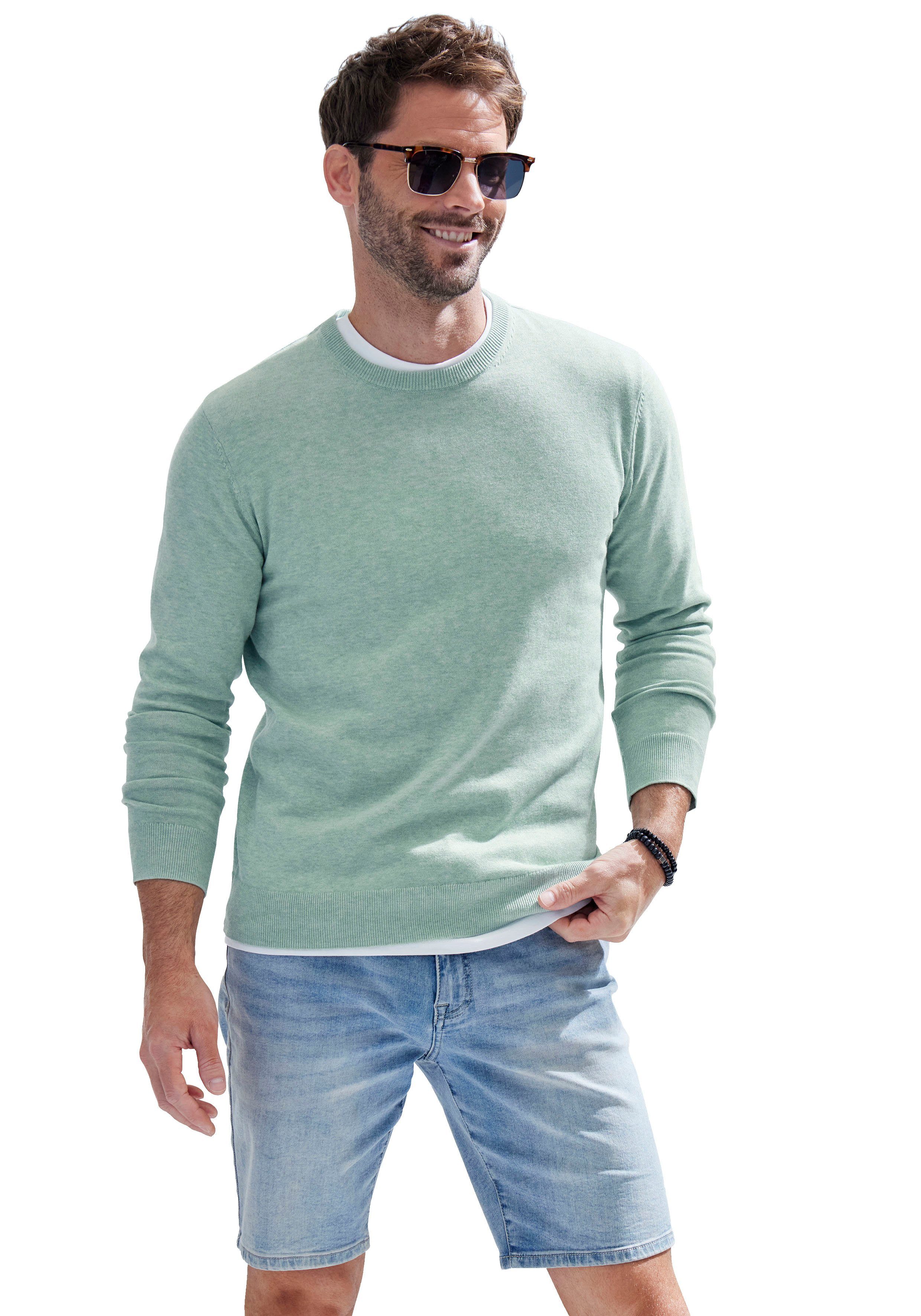 H.I.S Strickpullover Regular Fit, Langarm, Pullover aus Feinstrick, Baumwollmischung. € 34,99