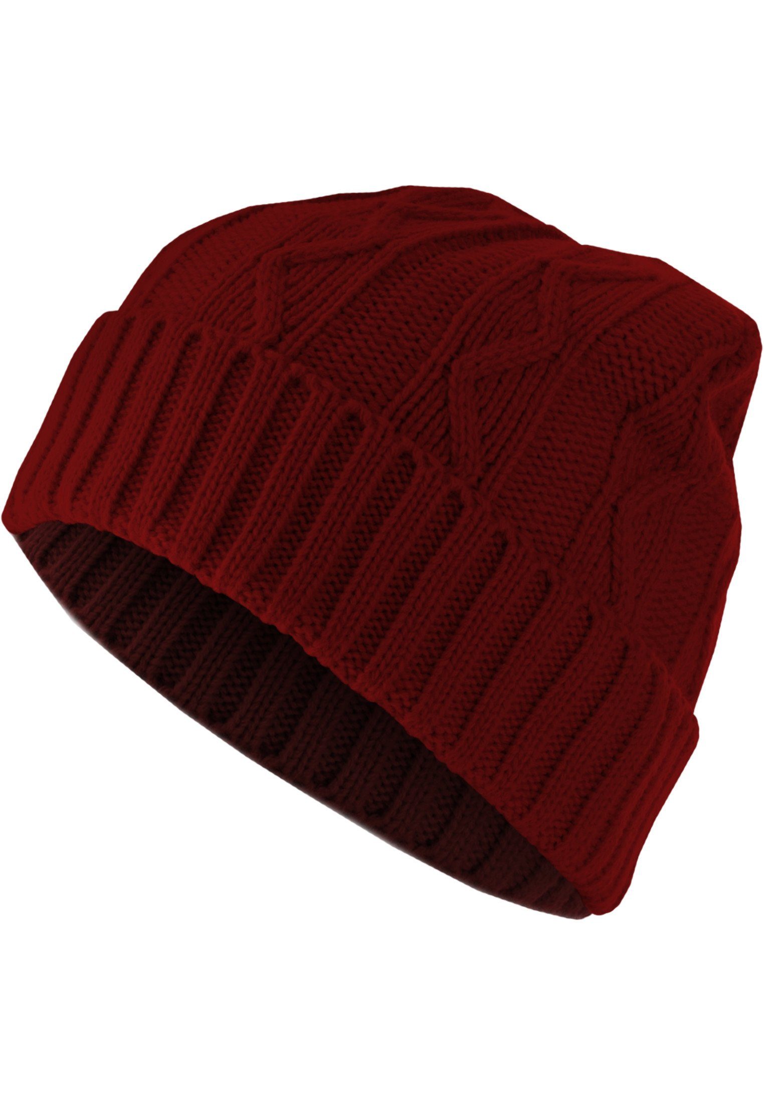 MSTRDS Beanie Accessoires Beanie Cable Flap (1-St) maroon | Beanies