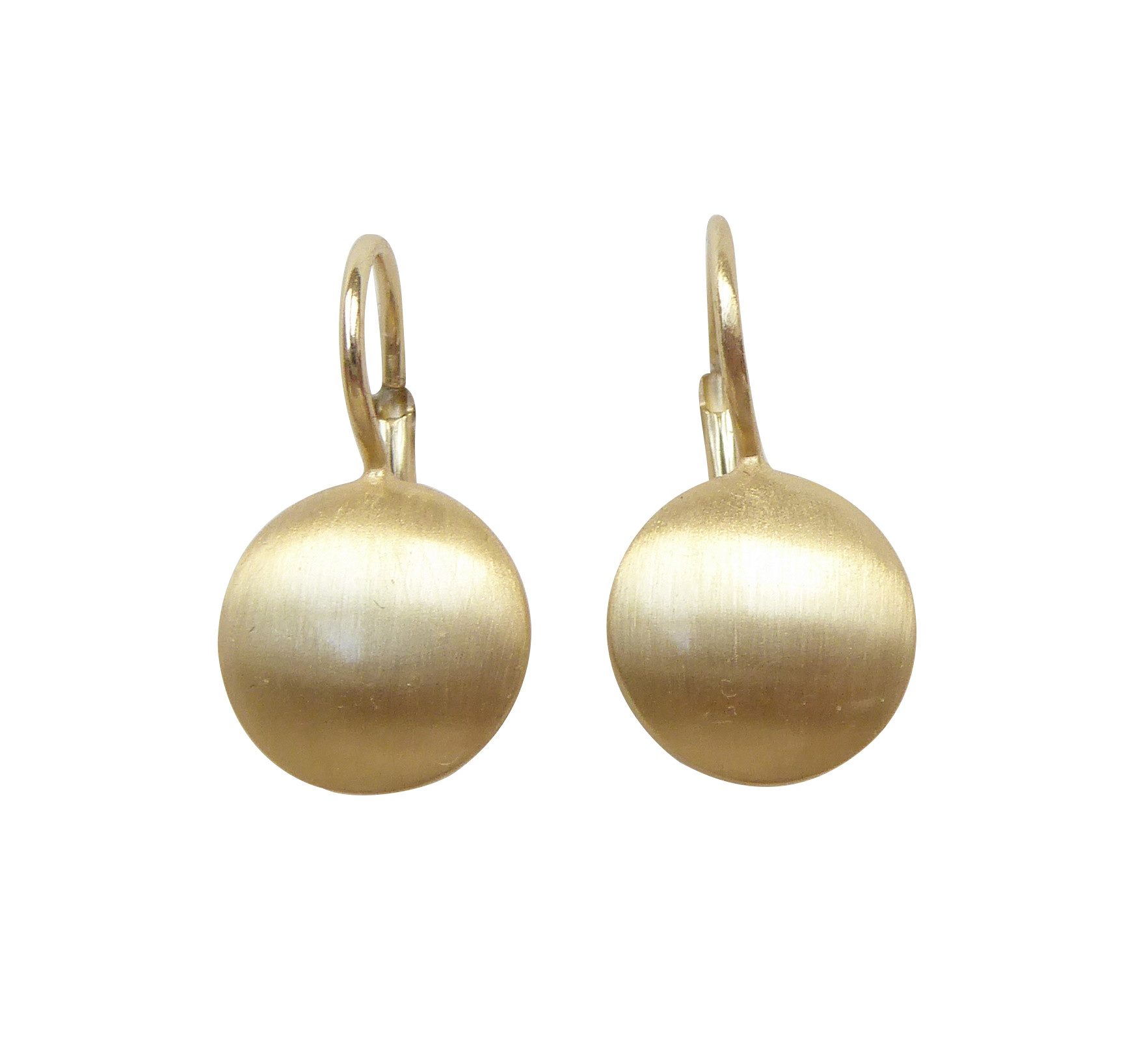 Mugello Paar Ohrhänger Molly vergoldet Allrounder Basic-Ohrringe schlicht edel, Handarbeit Vicenza, Sterlingsilber mit 23K-Vergoldung (950-er Gold)