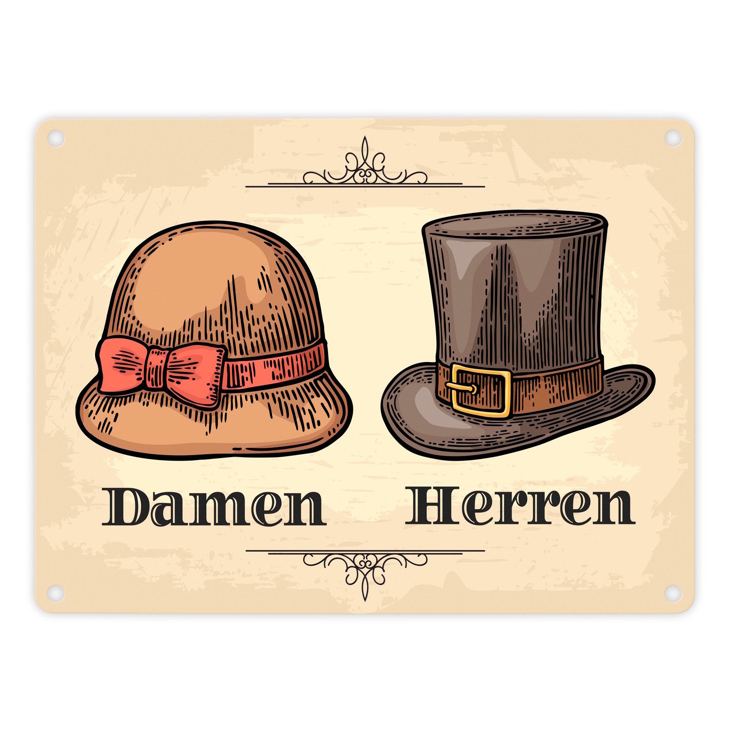 speecheese Metallschild Damen und Herren WC Toiletten Schild im Vintage Sty günstig online kaufen