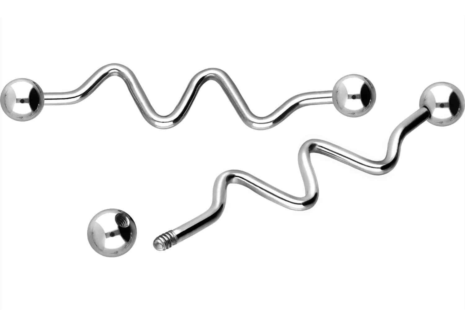 PIERCINGLINE Brustwarzenpiercing Chirurgenstahl Industrial Ohrpiercing SINUSKURVE (Barbells, 1-tlg)