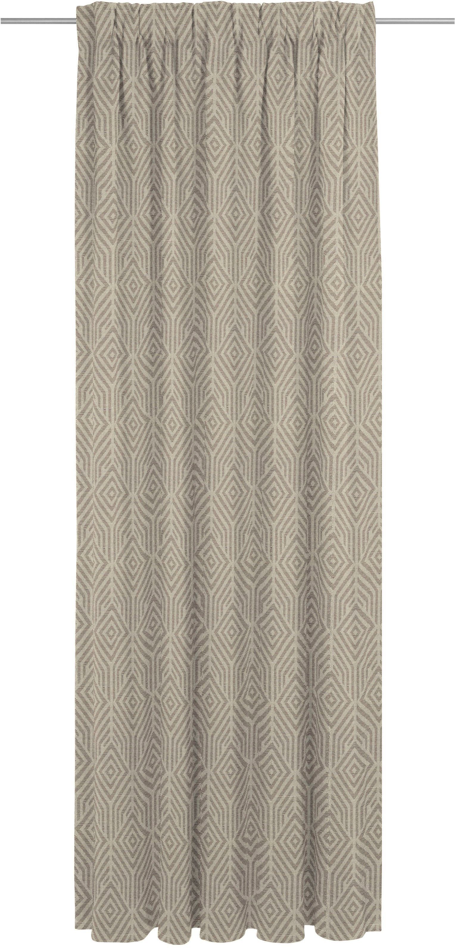 Vorhang Easy Diamond, Adam, Multifunktionsband (1 St), blickdicht, Jacquard, nachhaltig aus Bio-Baumwolle dunkelbraun | Thermovorhänge
