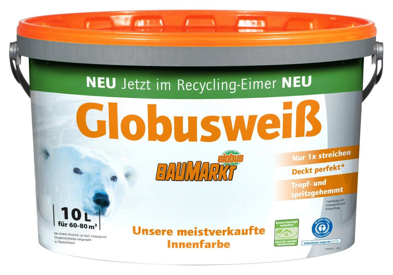 Globus Baumarkt Wandfarbe Globusweiß Wandfarbe matt 10 L matt