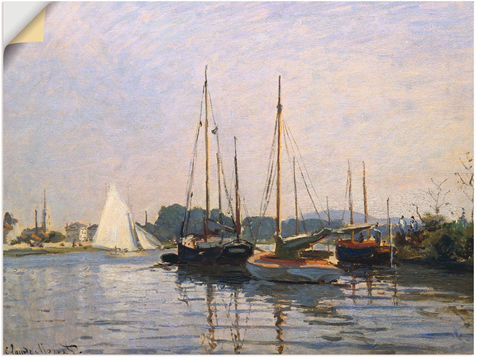 & St), Argenteuil. Artland Wandaufkleber Boote (1 versch. Wandbild oder Schiffe Leinwandbild, 1872/73, Größen in Gegen Segelboote als in Poster