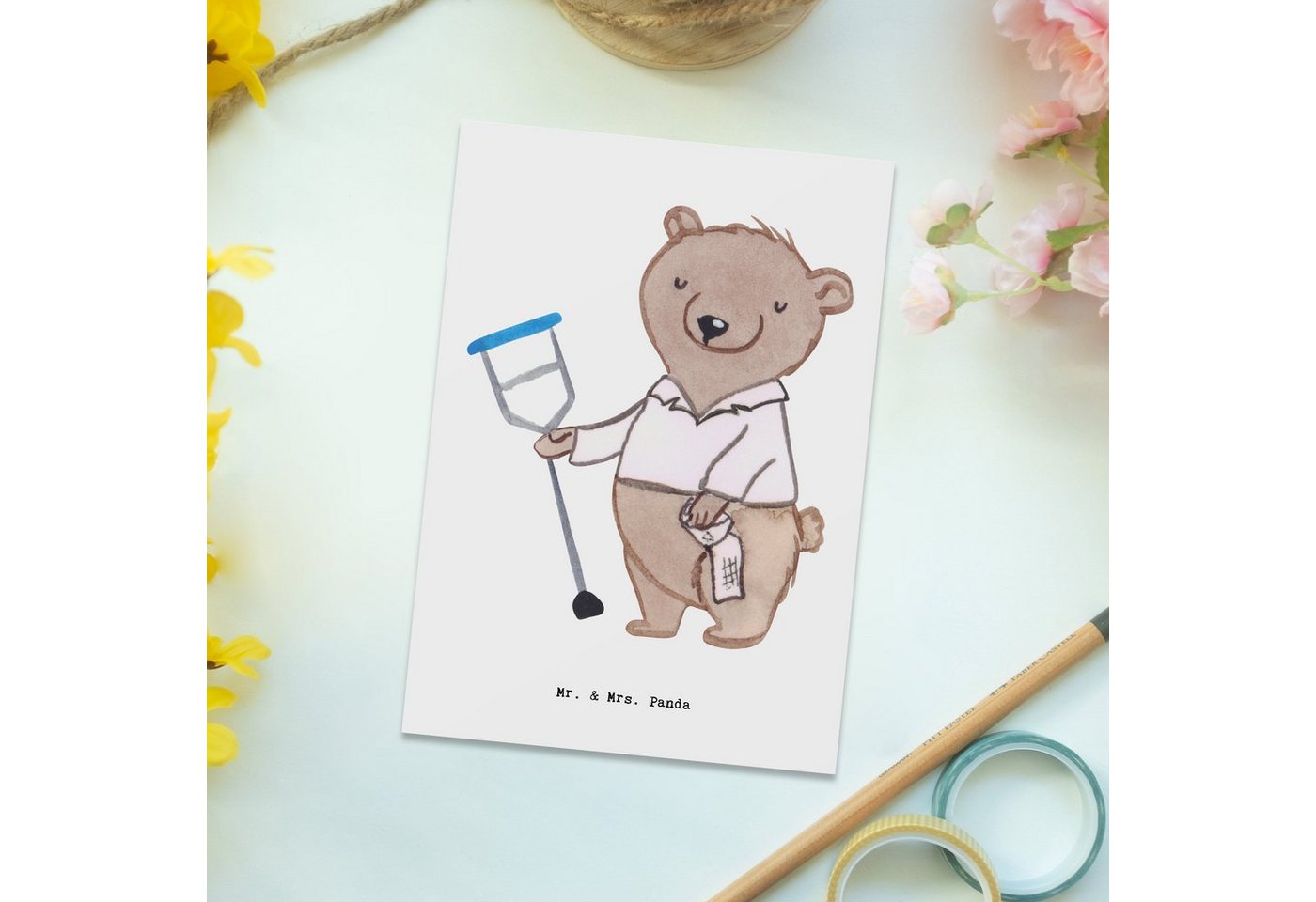 Thumbnail - Mr. & Mrs. Panda Postkarte Orthopäde Herz - Weiß - Geschenk, Karte, Ansichtskarten, Einladung, R, Multifunktionalität