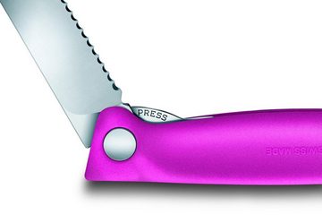 Victorinox Taschenmesser Swiss Classic Faltbares Gemüsemesser, Wellenschl., pink, Blister