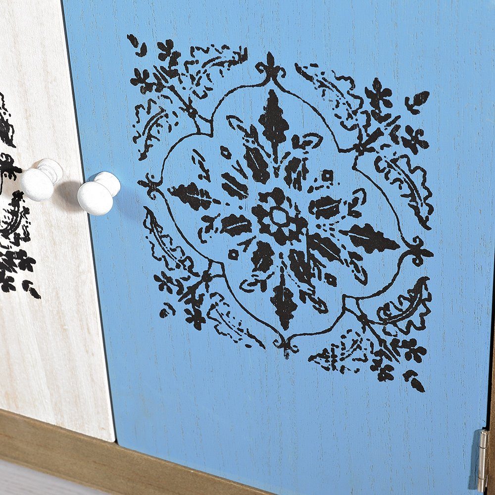 Mucola Kommode Sideboard Wandschrank Highboard Anrichte Regal Used Look (Stück), Paulownienholz