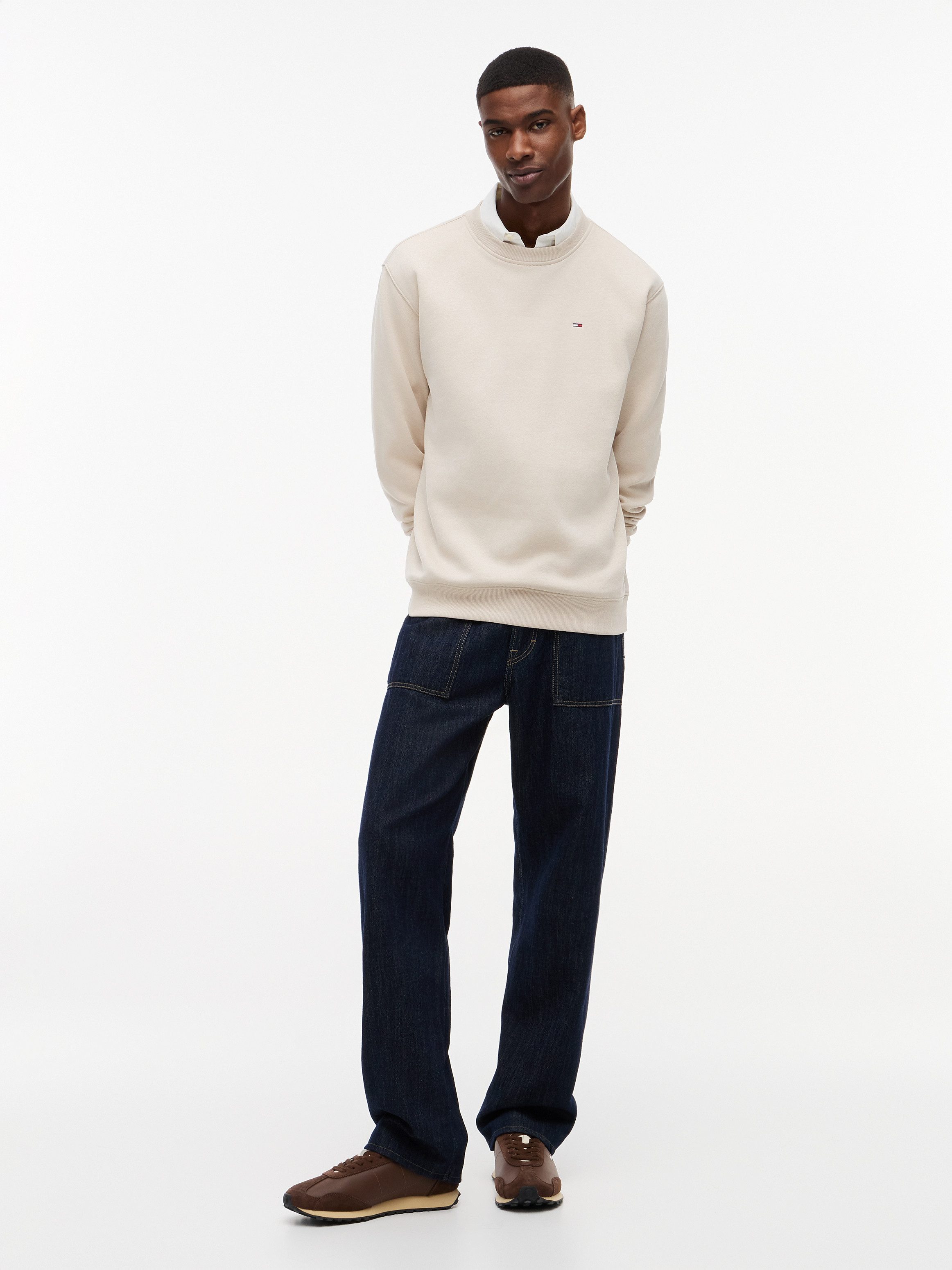 Tommy Jeans Sweatshirt TJM REGULAR FLAG CREW NECK Mit besticktem Markenlogo auf Brusthöhe