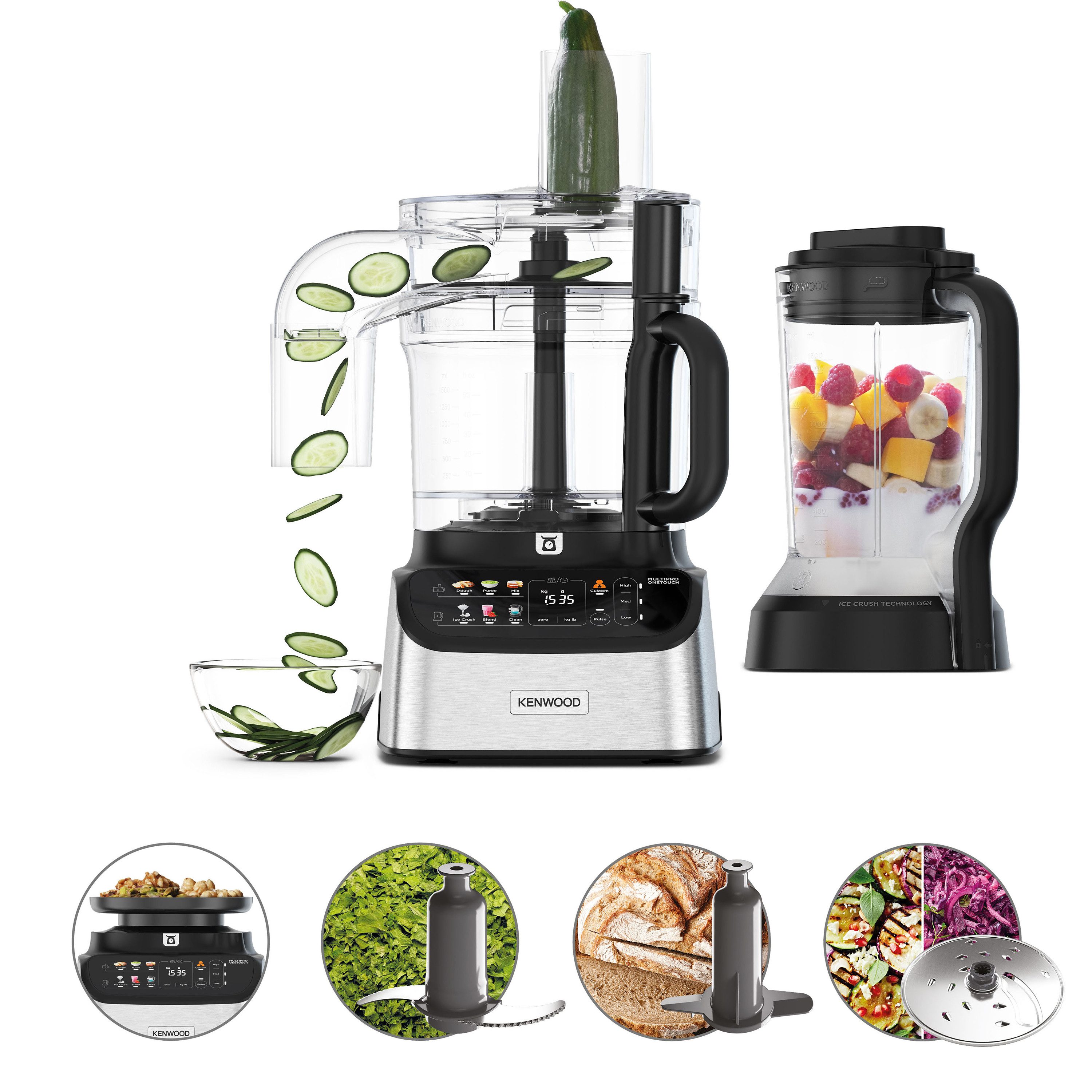 KENWOOD Kompakt-Küchenmaschine MultiPro OneTouch FDM73.480SS schwarz, 1000 W