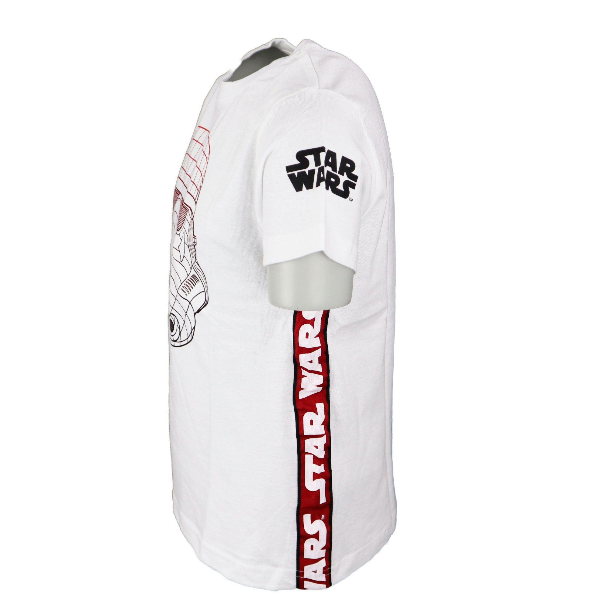 164, T-Shirt Wars Storm bis Print-Shirt Jungen Star Disney Gr. 134 Kinder Trooper Weiß Baumwolle, 100%