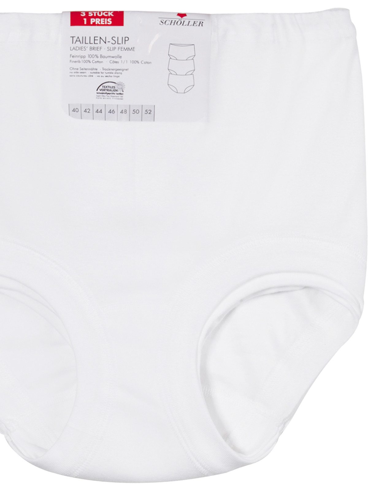Schöller Taillenslip 15er Pack Damen Taillenslip Baumwolle (Packung, 15-St) Zwickel