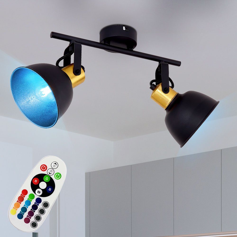 etc-shop LED Deckenleuchte, Strahler Spot Leuchte dimmbar Warmweiß, Lampe Leuchtmittel inklusive, Farbwechsel, Fernbedienung Decken
