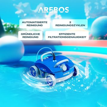Arebos Poolroboter Schwimmbad-Reiniger Bodensauger Poolsauger Poolreiniger, (Stück, Pool-Roboter)
