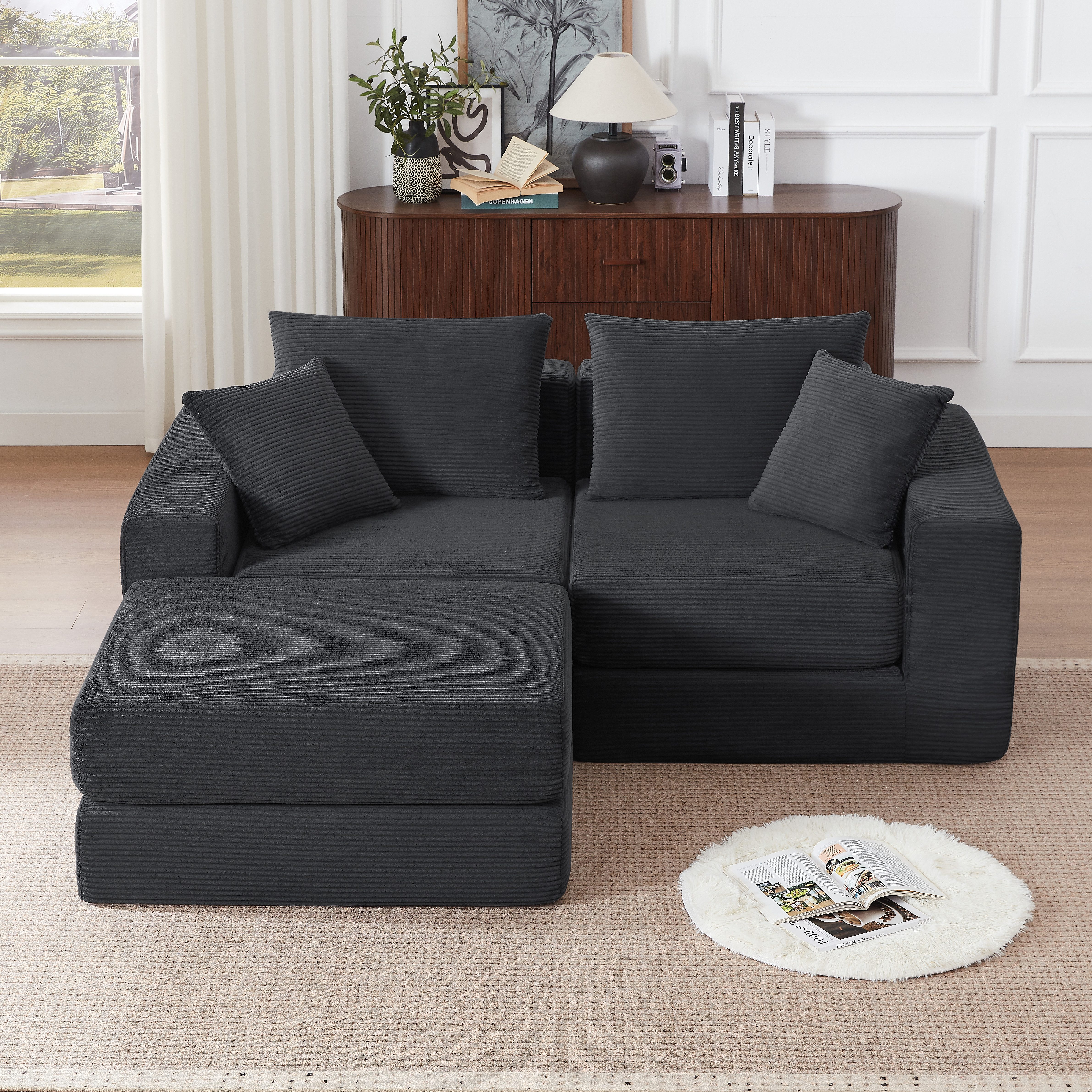 MIBODE Ecksofa Modulares Cloud Sofa Loveeat mit Schlaffunktion