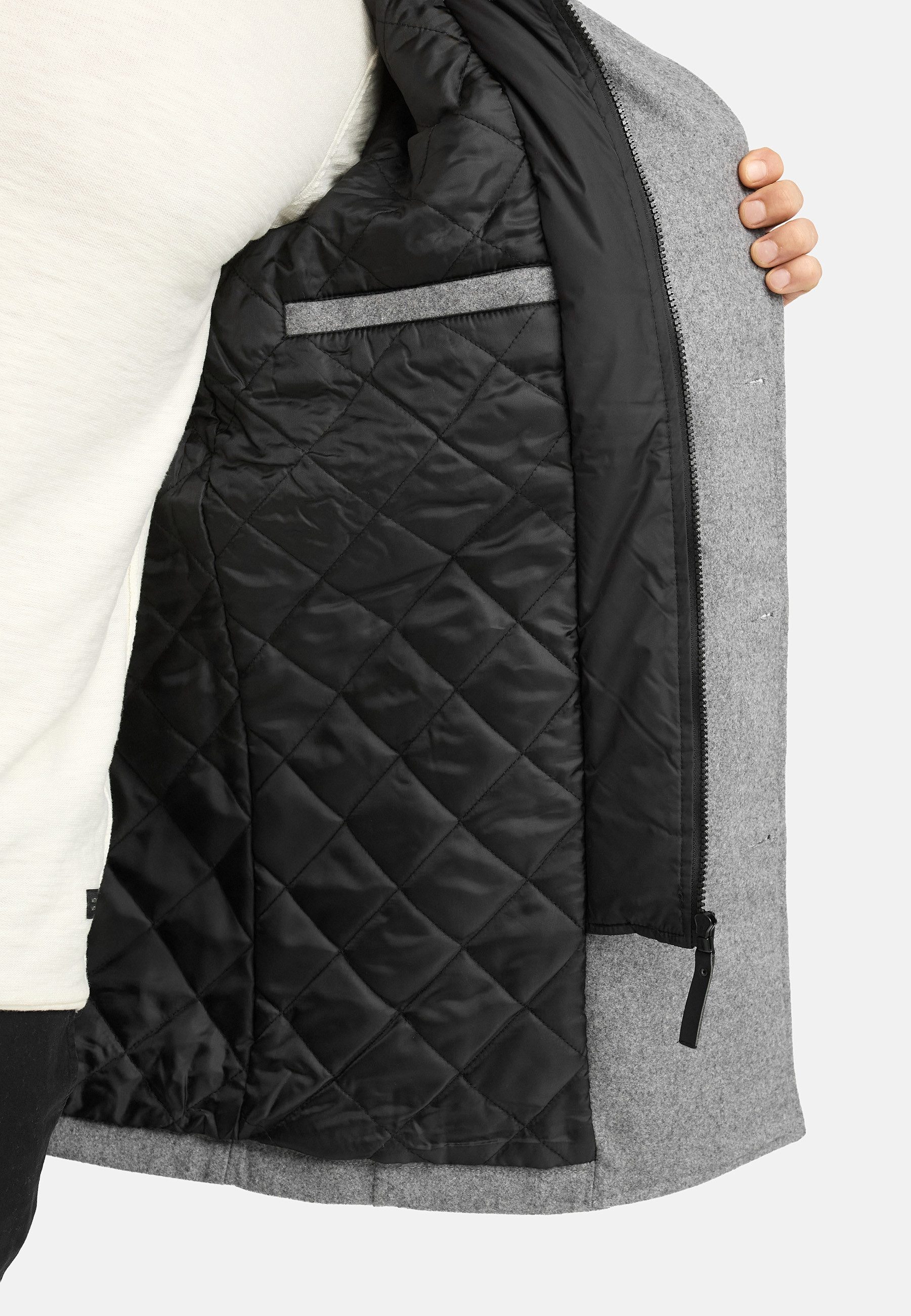 Indicode Wollmantel Herren INLunil Winter Mantel Herrenmantel Herren Mantel mit Stepp-Optik, Winterjacke,Übergangsjacke