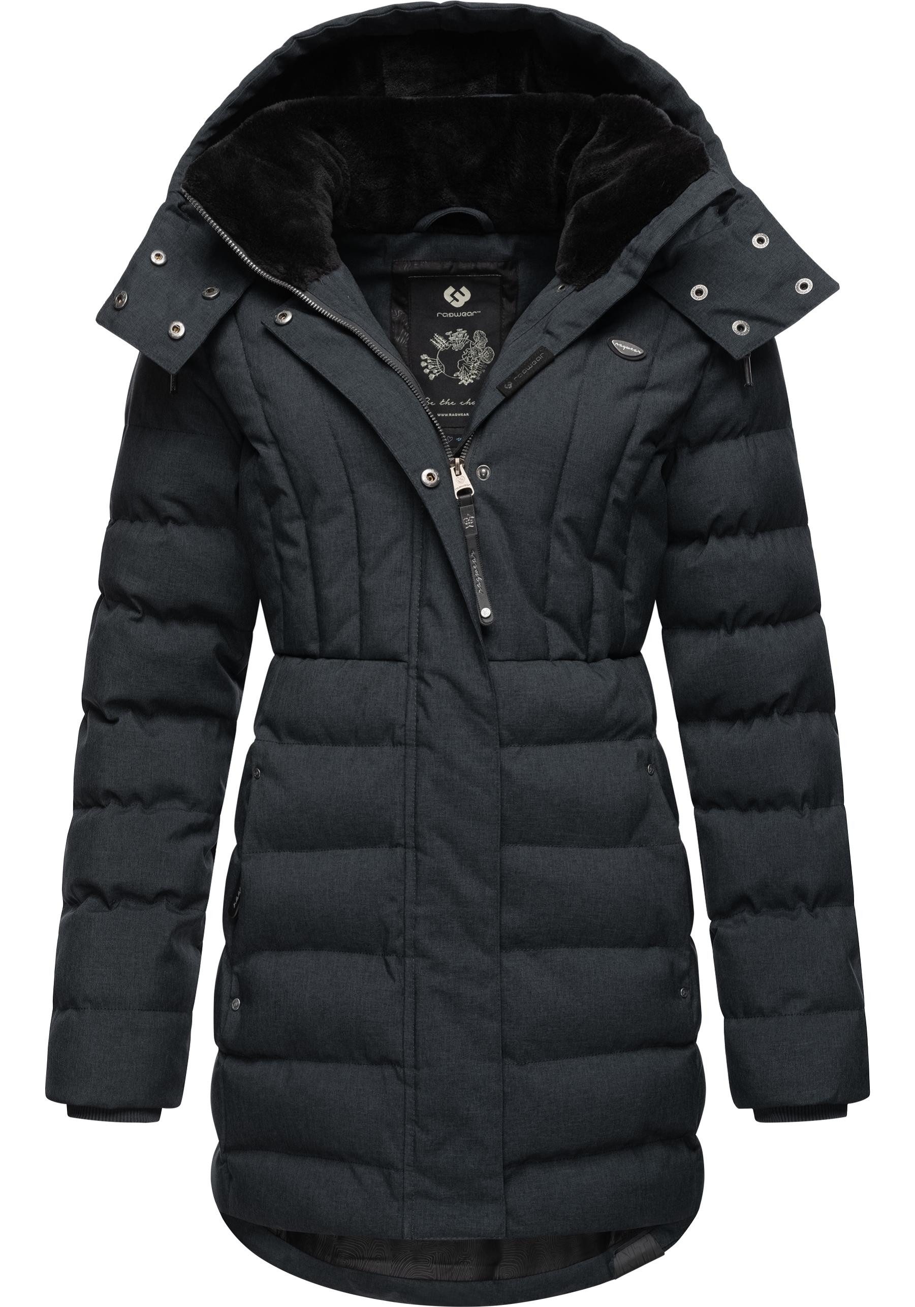 Ragwear Kurzmantel Ashanta Wasserdichter Winterparka mit gefütterter Kapuze