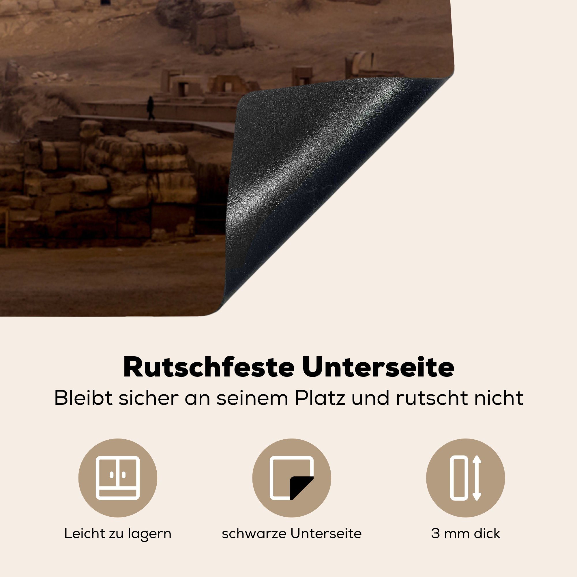 küche der Ceranfeldabdeckung, - Herdblende-/Abdeckplatte (1 Pyramide für von Arbeitsplatte MuchoWow Frontansicht tlg), Kairo Vinyl, Ägypten, cm, 78x78