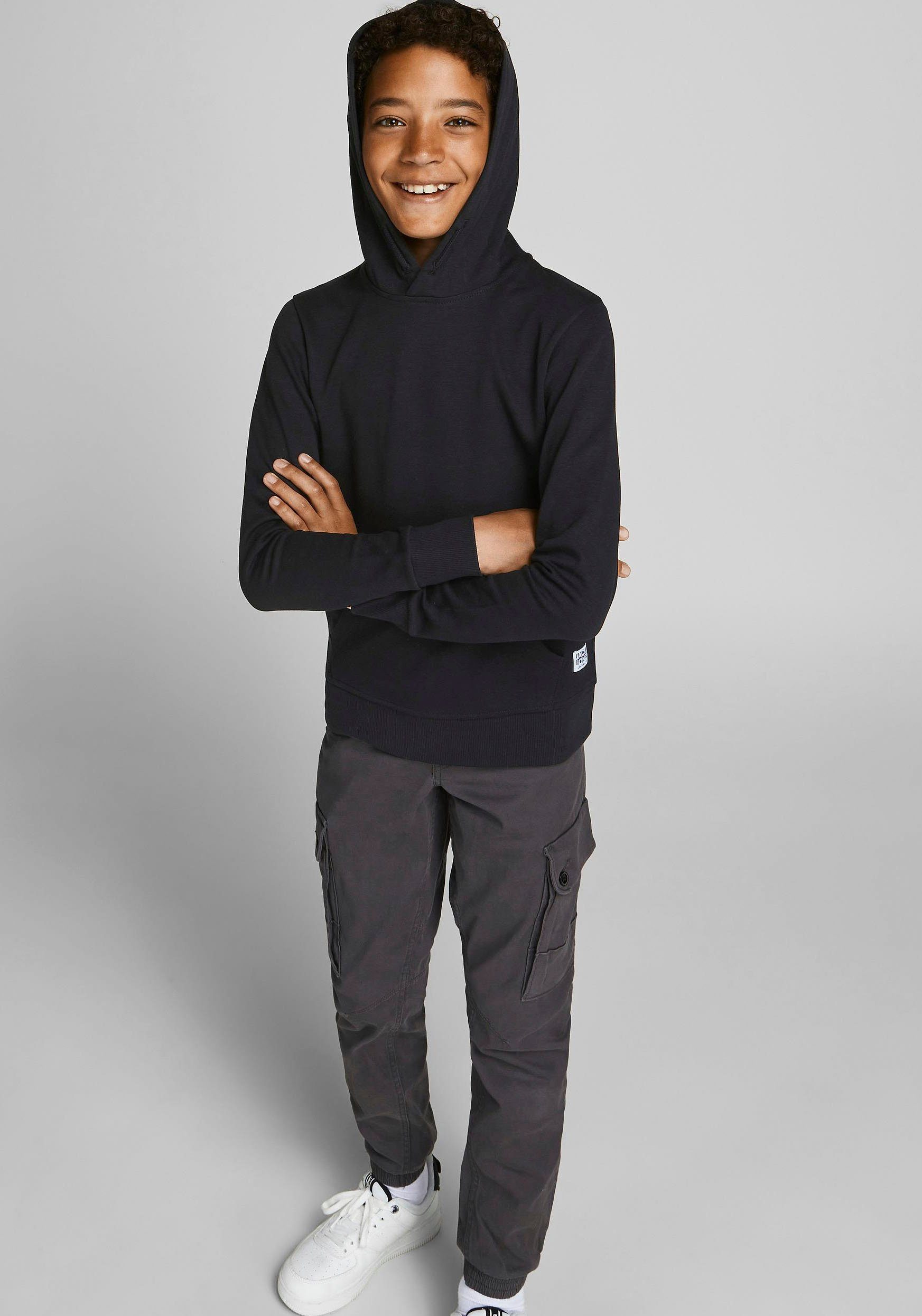 SWEAT JJEBASIC Jones HOOD & black Kapuzensweatshirt NOOS Junior Jack