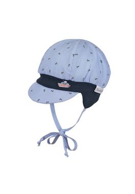 Sterntaler® Strickmütze Mütze (1-St., Kinder Strickmütze mit Bindebänder und angestickten Ohrenklappen) Baby Mütze mit Bindeband und Ohrenklappen